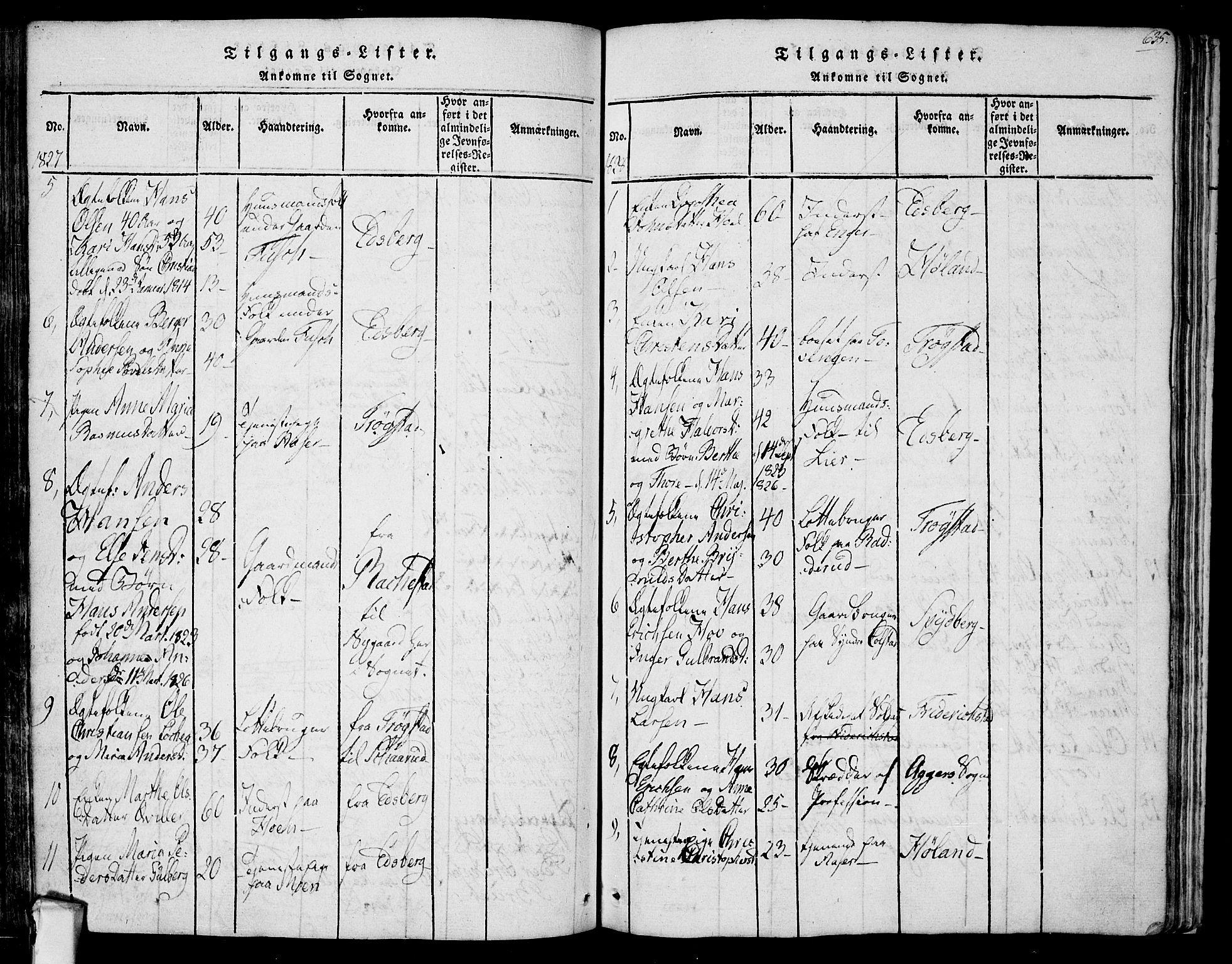 Askim prestekontor Kirkebøker, AV/SAO-A-10900/F/Fa/L0004: Parish register (official) no. 4, 1817-1846, p. 634-635