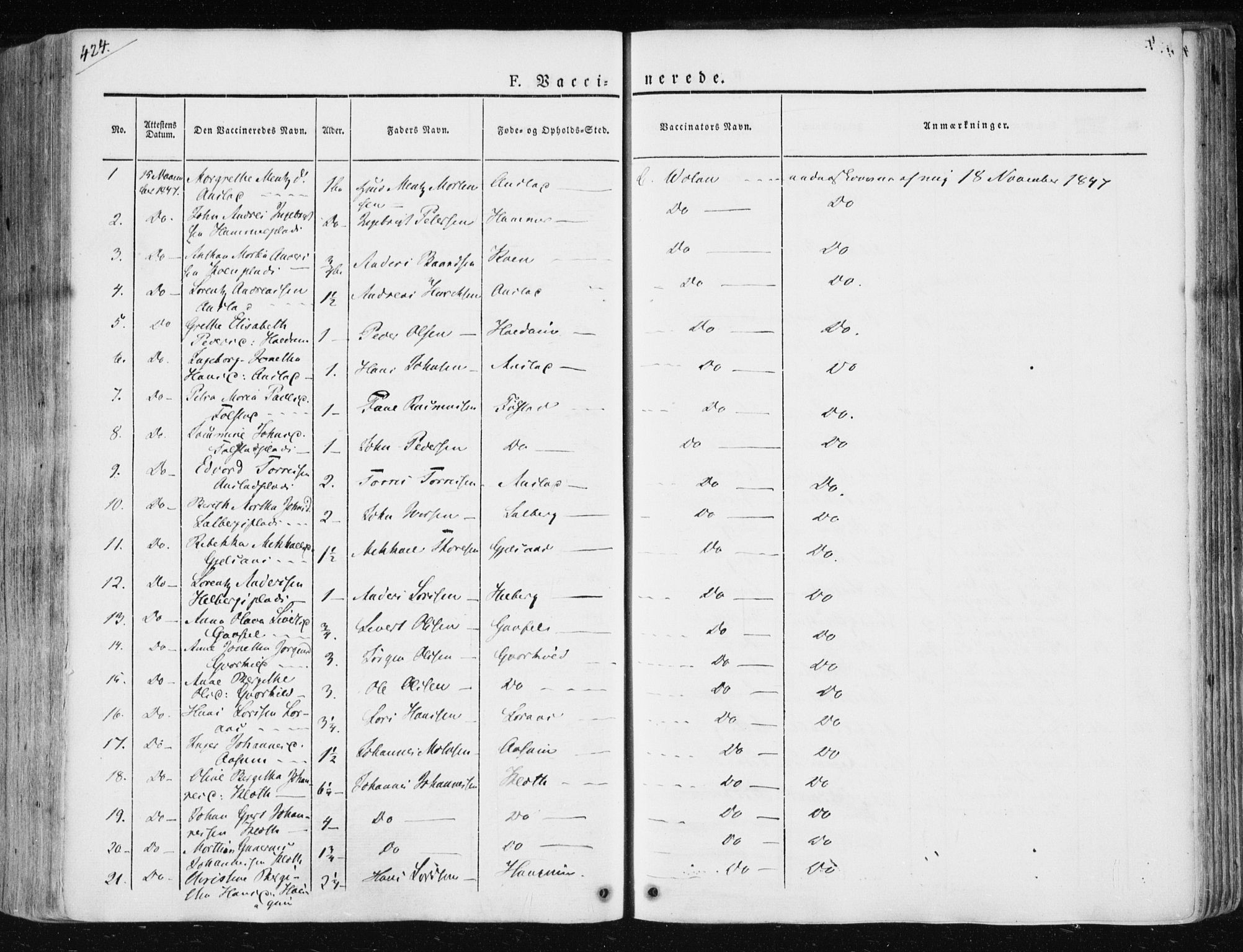 Ministerialprotokoller, klokkerbøker og fødselsregistre - Nord-Trøndelag, AV/SAT-A-1458/730/L0280: Parish register (official) no. 730A07 /1, 1840-1854, p. 424