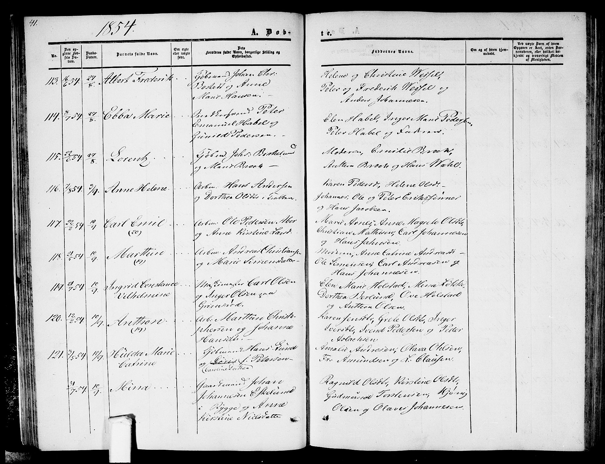 Moss prestekontor Kirkebøker, AV/SAO-A-2003/G/Ga/L0002: Parish register (copy) no. I 2, 1852-1871, p. 41