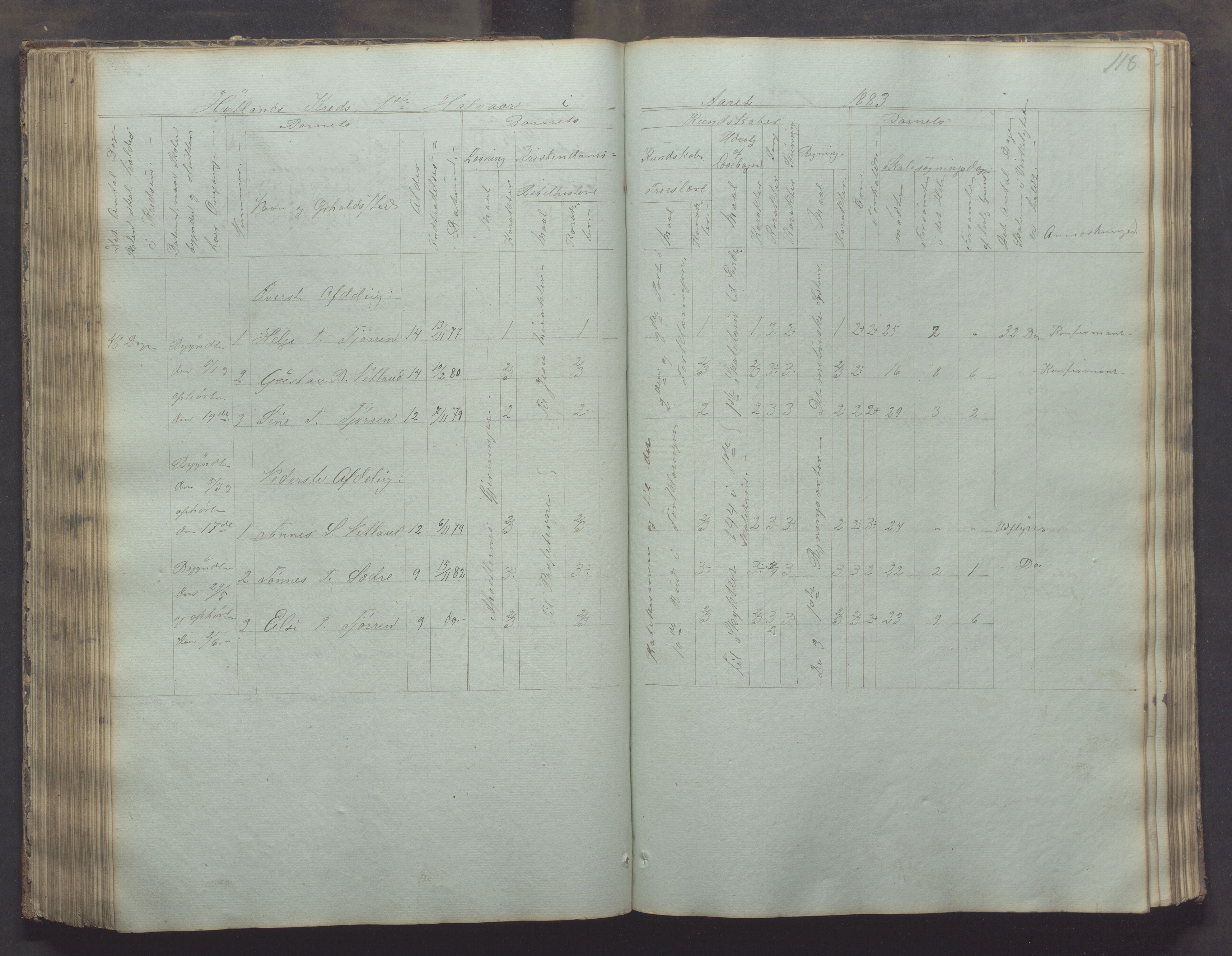 Bjerkreim kommune - Skulestyret, IKAR/K-101539/H/L0002: Skolejournal for vestre skuledistrikt, 1858-1894, p. 117b-118a