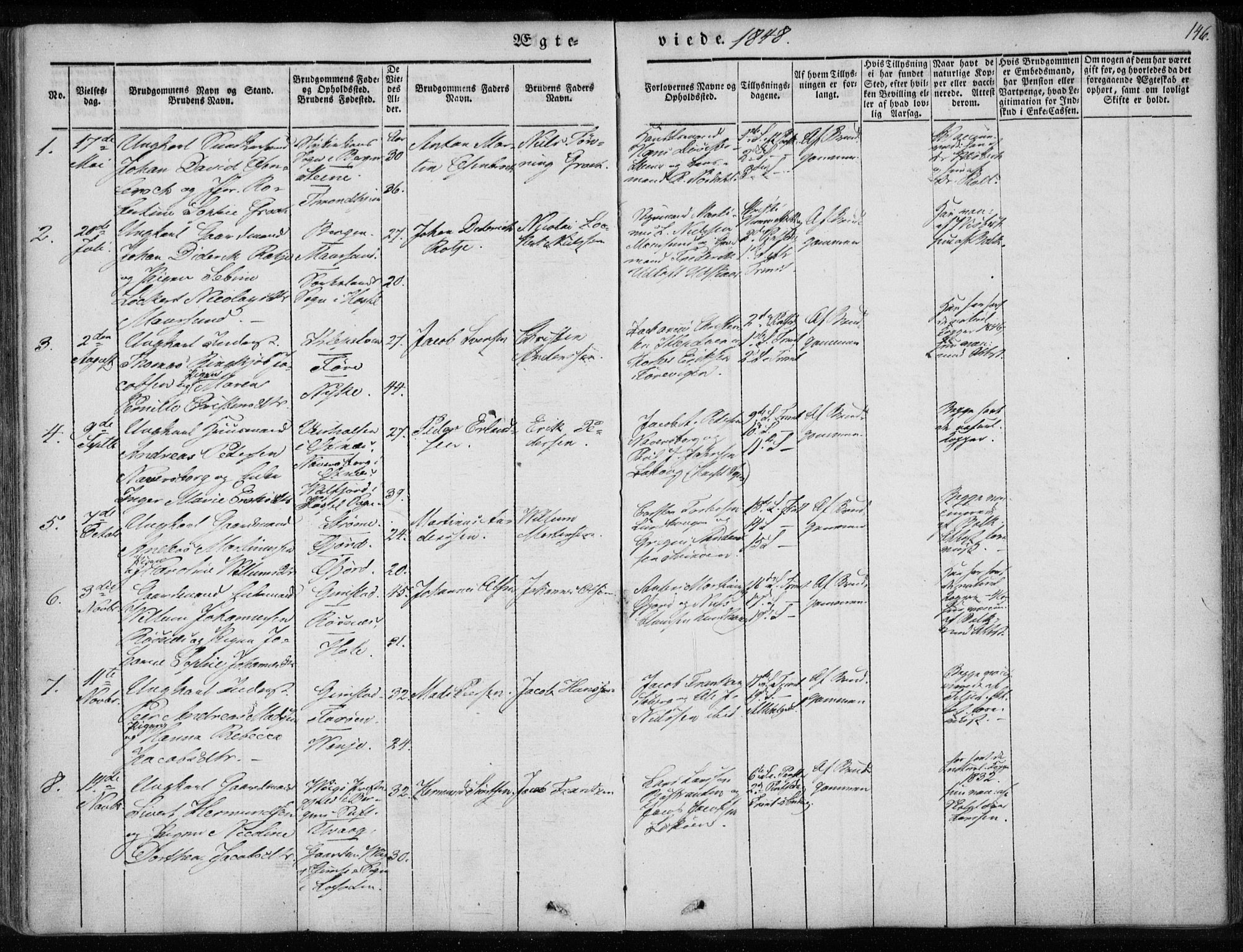 Ministerialprotokoller, klokkerbøker og fødselsregistre - Nordland, AV/SAT-A-1459/891/L1299: Parish register (official) no. 891A04, 1841-1856, p. 146