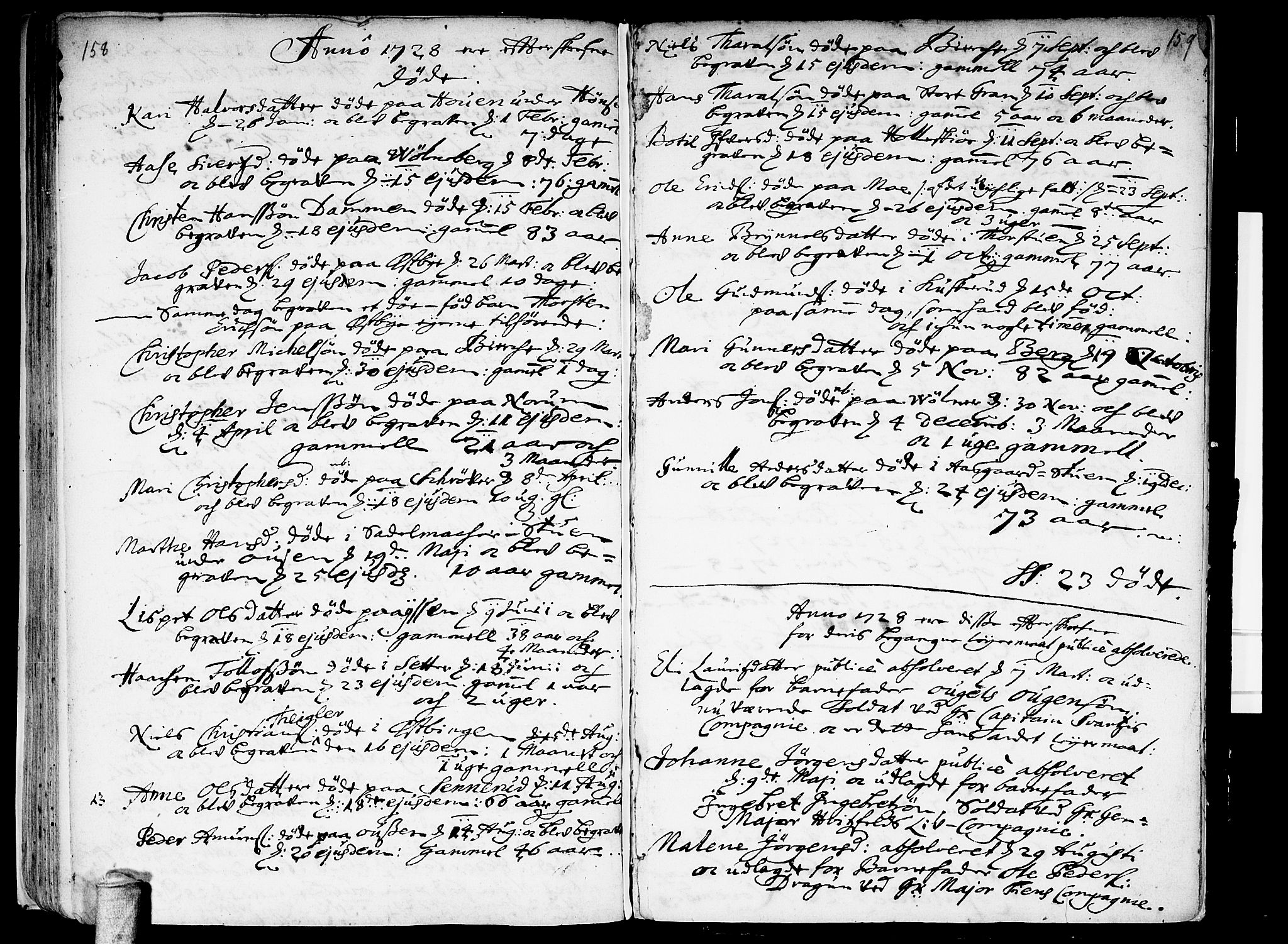 Sørum prestekontor Kirkebøker, AV/SAO-A-10303/F/Fa/L0001: Parish register (official) no. I 1, 1710-1730, p. 158-159