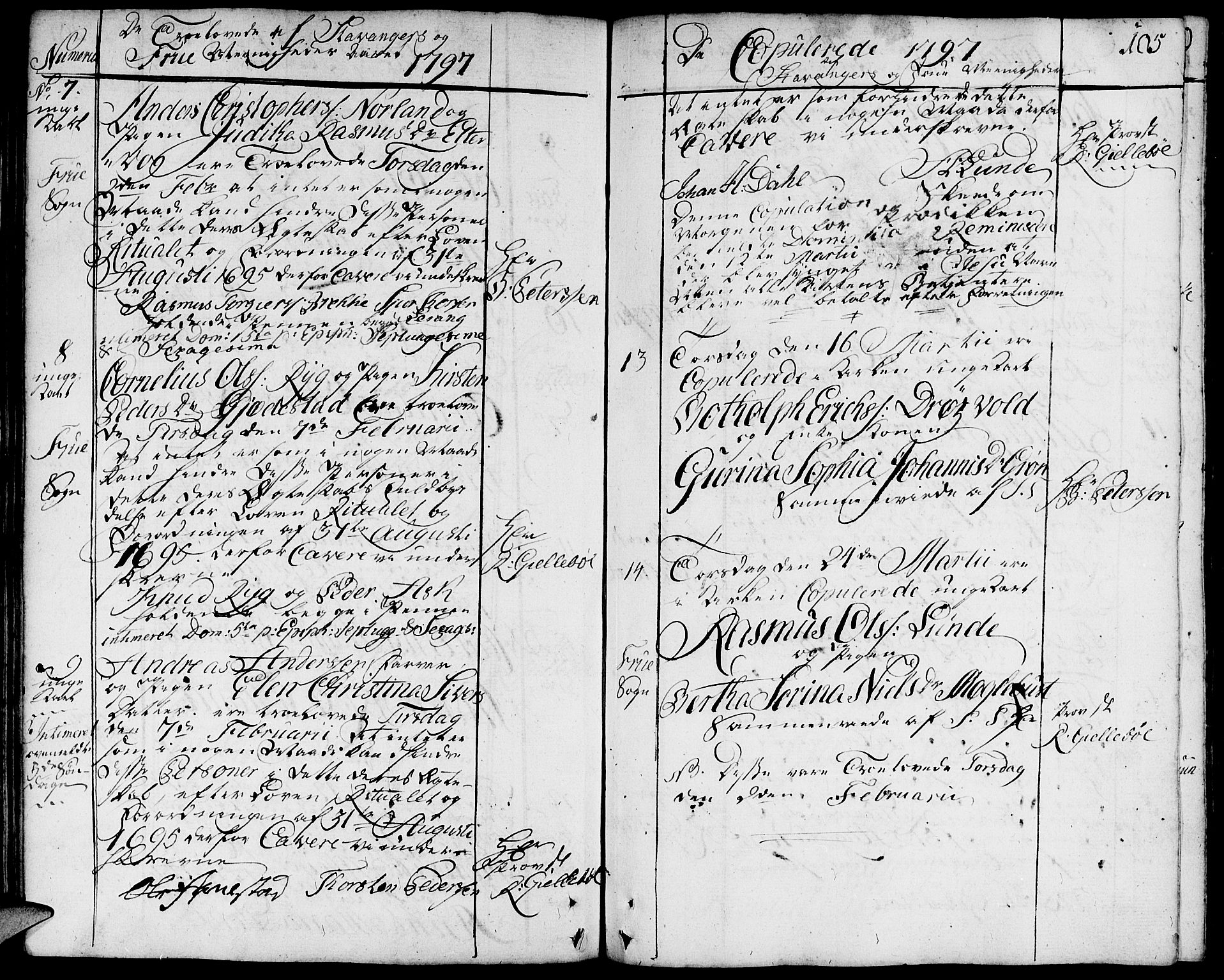 Domkirken sokneprestkontor, SAST/A-101812/001/30/30BA/L0006: Parish register (official) no. A 6, 1783-1815, p. 105