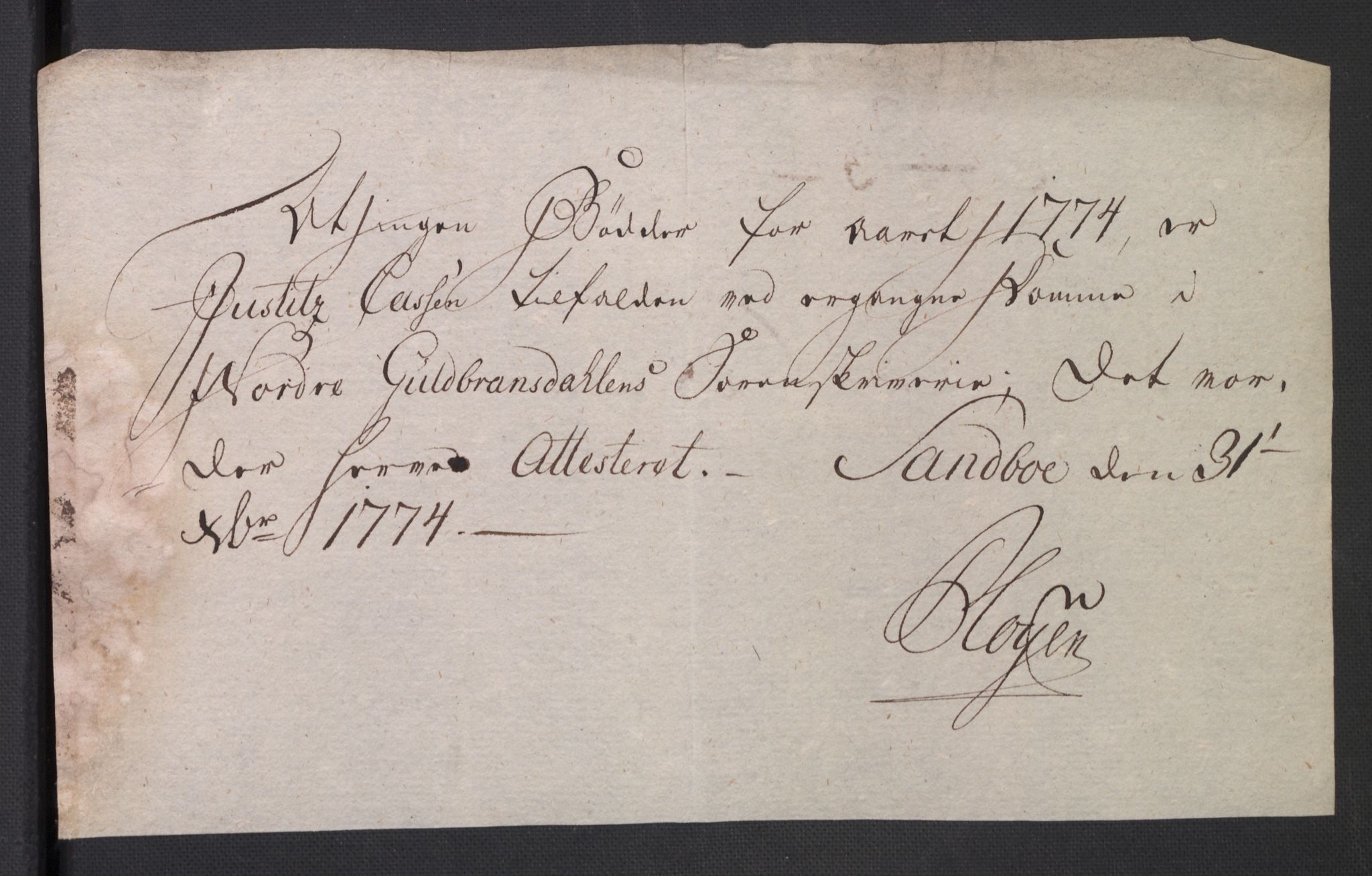 Rentekammeret inntil 1814, Reviderte regnskaper, Mindre regnskaper, AV/RA-EA-4068/Rb/L0014: Opplands amt, 1771-1779, p. 141