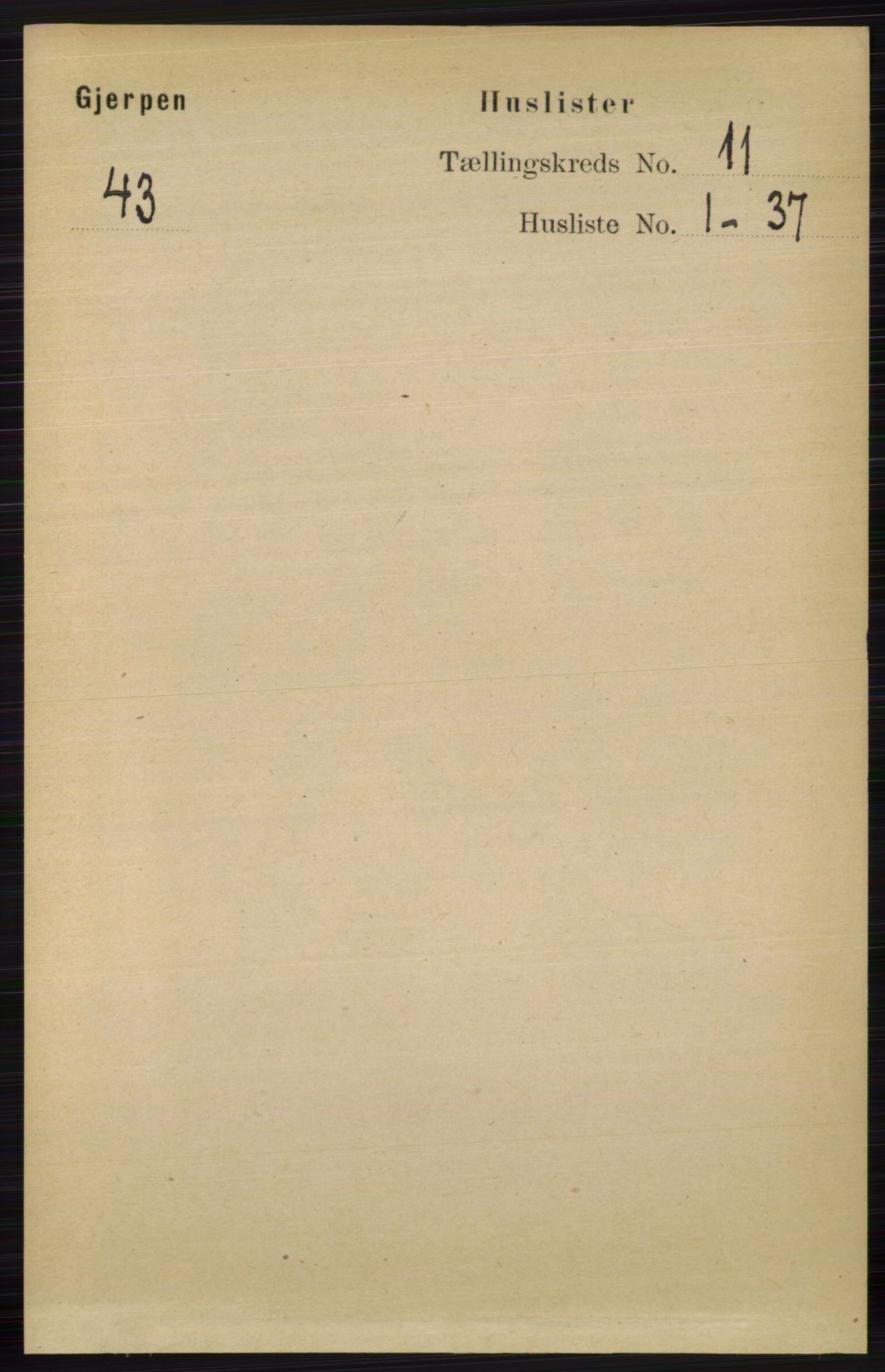 RA, 1891 census for 0812 Gjerpen, 1891, p. 6499