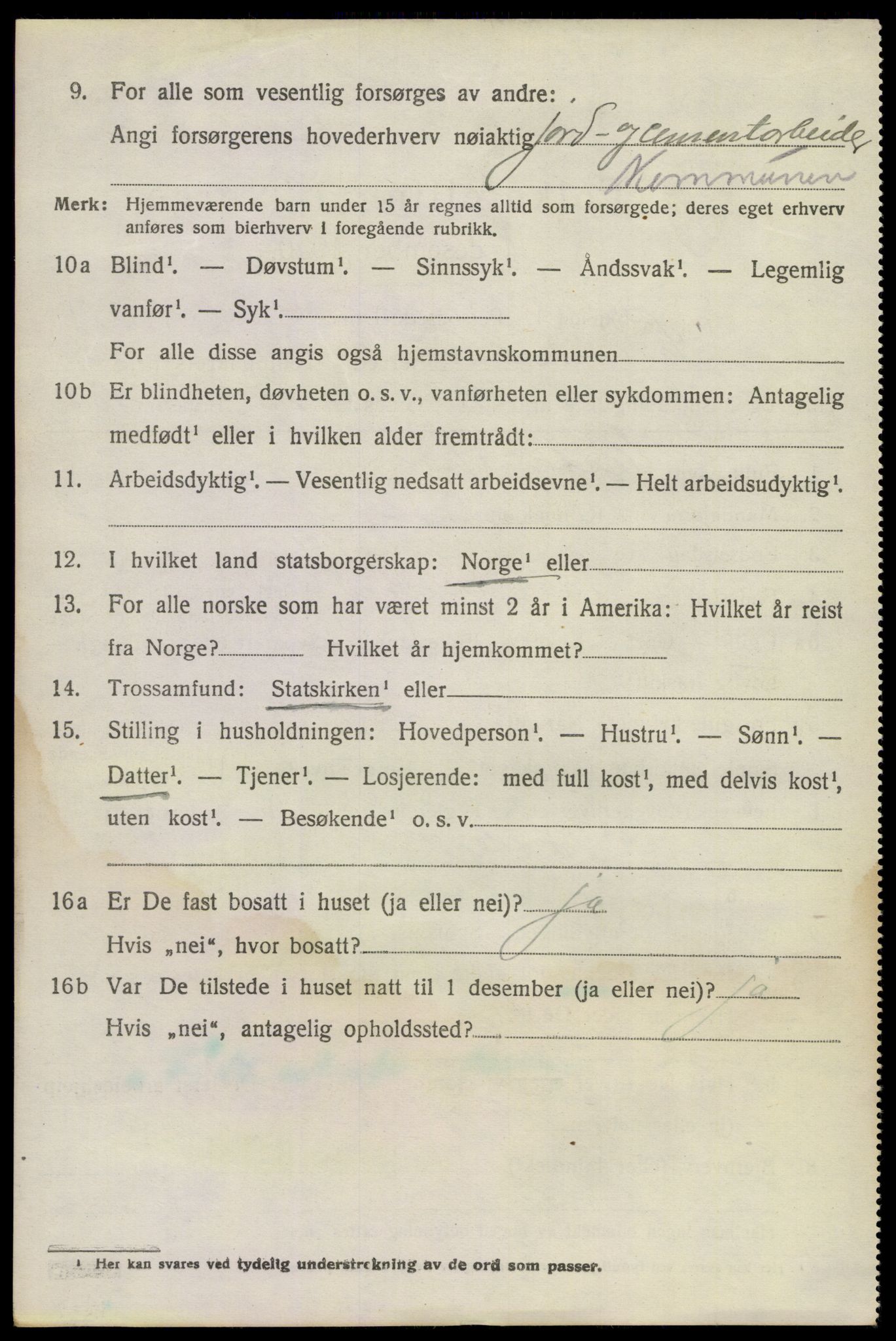 SAKO, 1920 census for Sandeherred, 1920, p. 9557