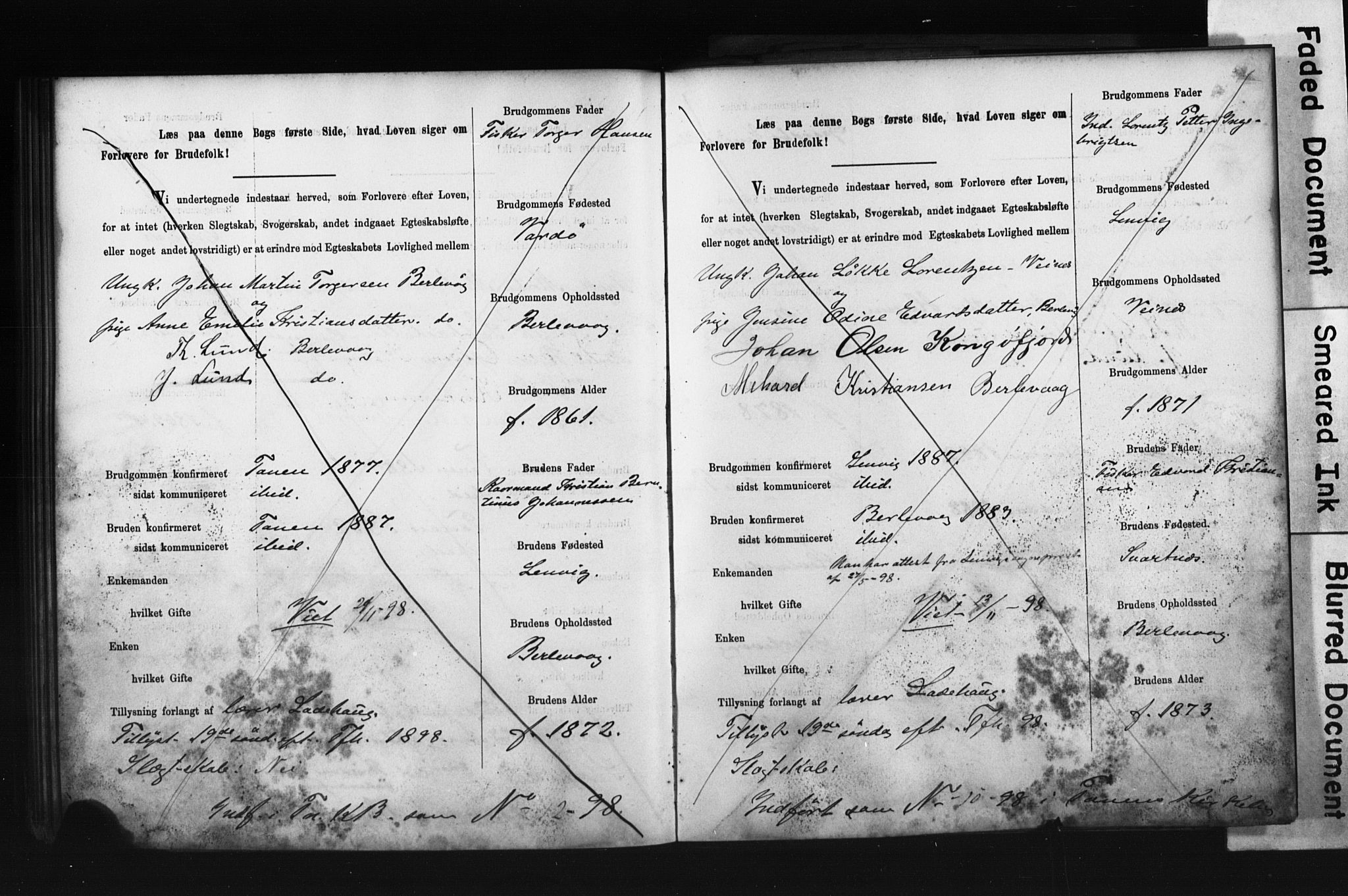 Tana sokneprestkontor, SATØ/S-1334/I/Ib/L0037/0002: Banns register no. 37.2, 1891-1903