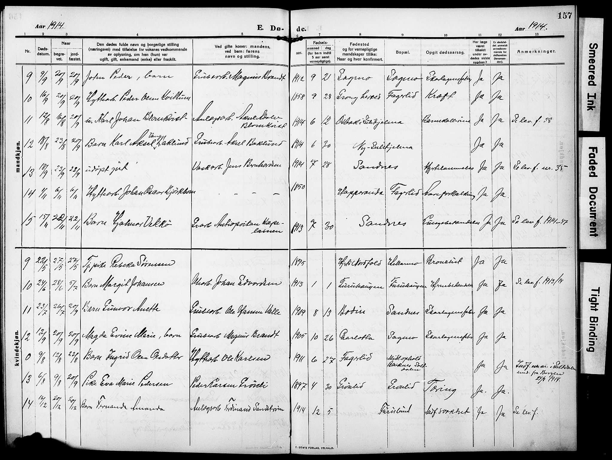 Ministerialprotokoller, klokkerbøker og fødselsregistre - Nordland, AV/SAT-A-1459/850/L0710: Parish register (official) no. 850A02, 1910-1920, p. 157