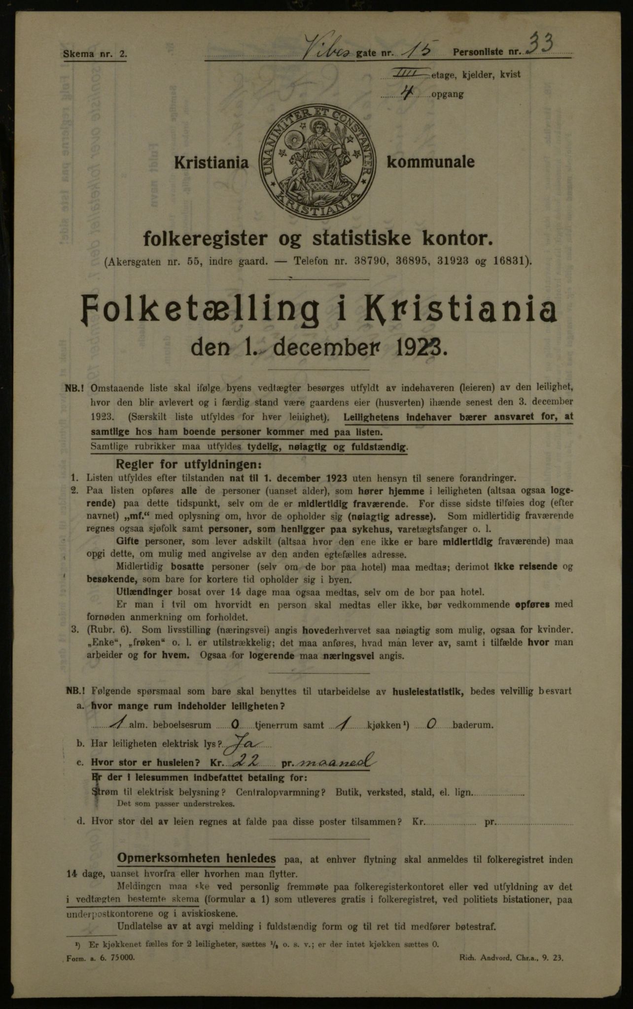 OBA, Municipal Census 1923 for Kristiania, 1923, p. 135806