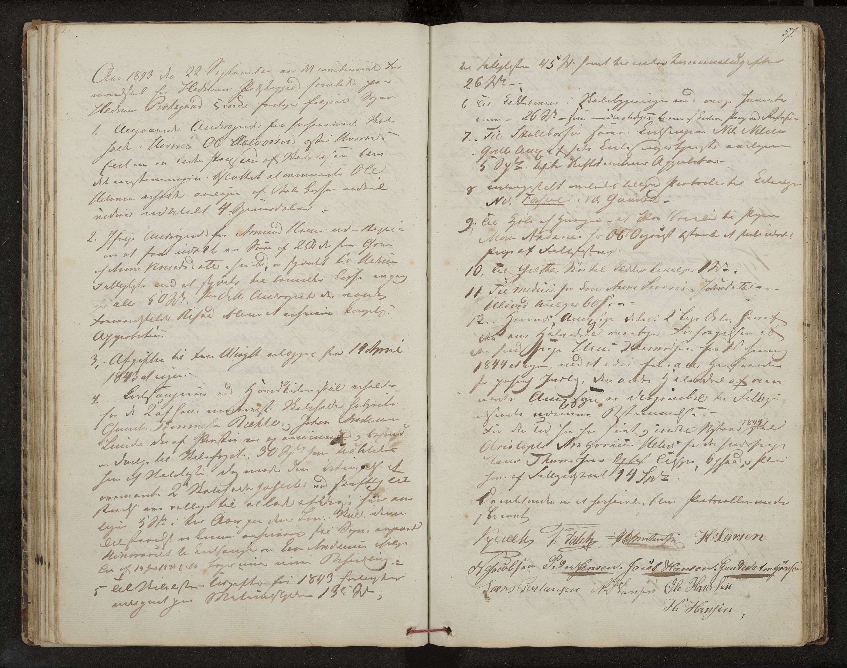 Hedrum formannskap og sentraladministrasjon, IKAK/0727021/A/Aa/L0001: Møtebok med register, 1837-1853, p. 57
