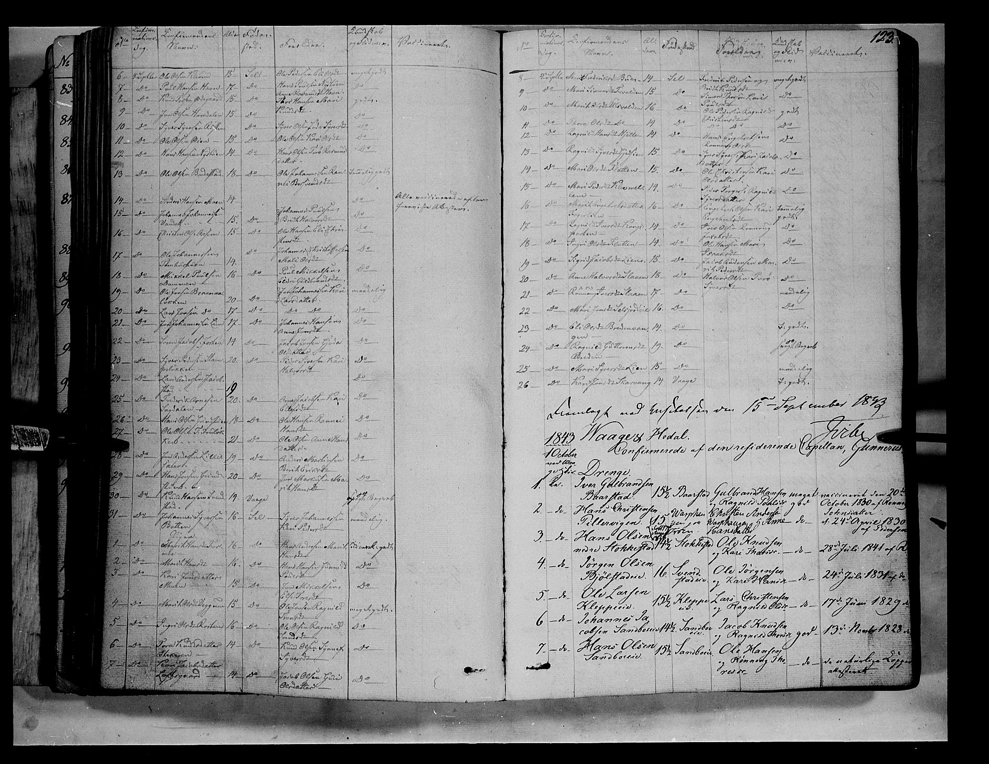 Vågå prestekontor, SAH/PREST-076/H/Ha/Haa/L0005: Parish register (official) no. 5 /1, 1842-1856, p. 123