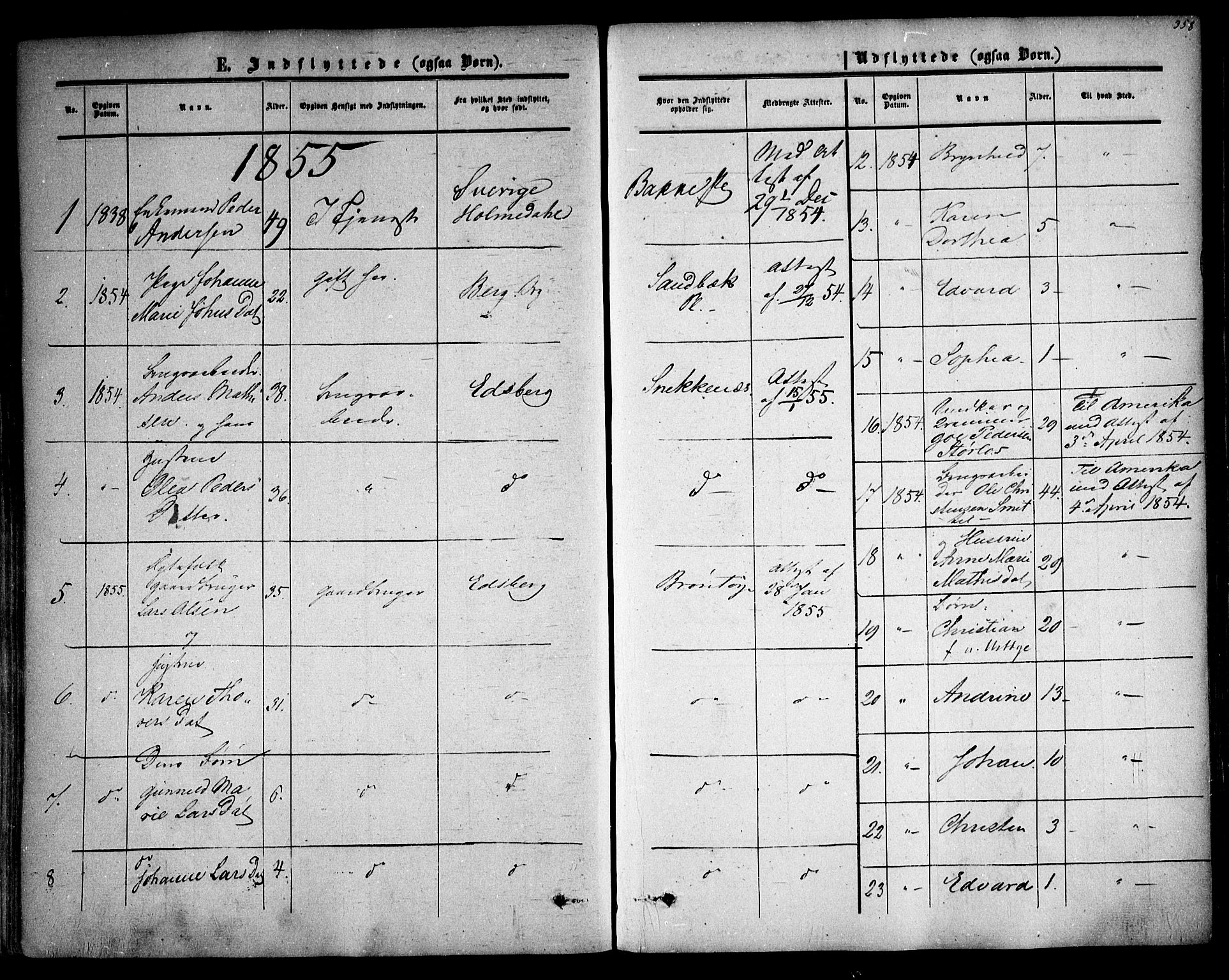 Rakkestad prestekontor Kirkebøker, AV/SAO-A-2008/F/Fa/L0009: Parish register (official) no. I 9, 1850-1856, p. 358