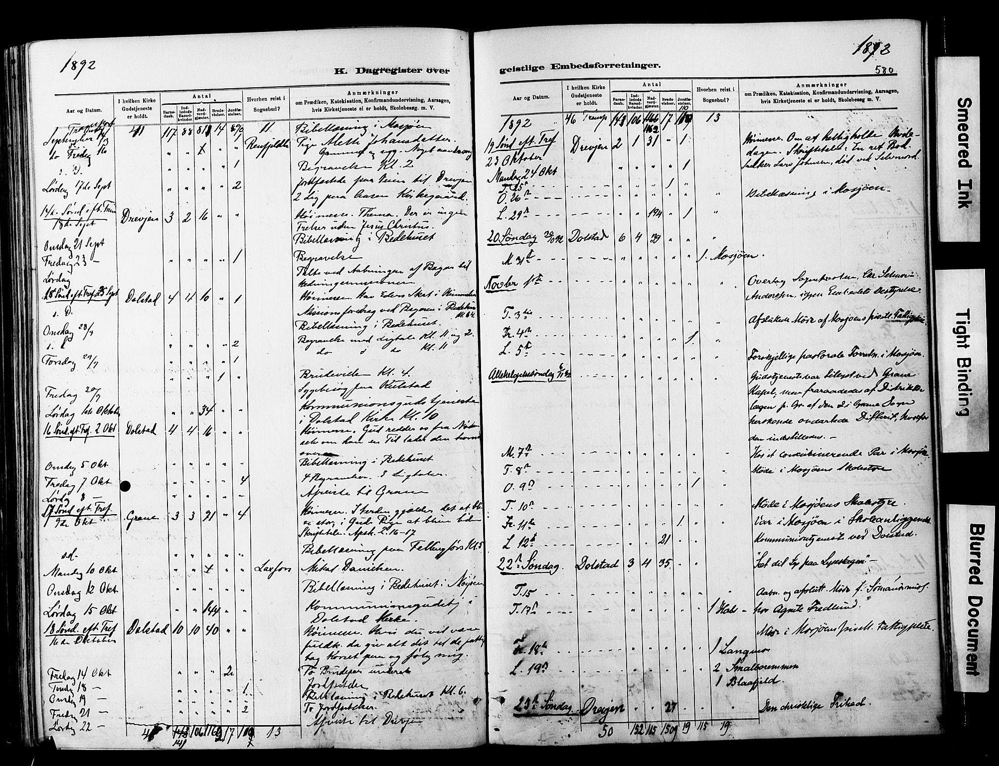Ministerialprotokoller, klokkerbøker og fødselsregistre - Nordland, SAT/A-1459/820/L0295: Parish register (official) no. 820A16, 1880-1896, p. 580
