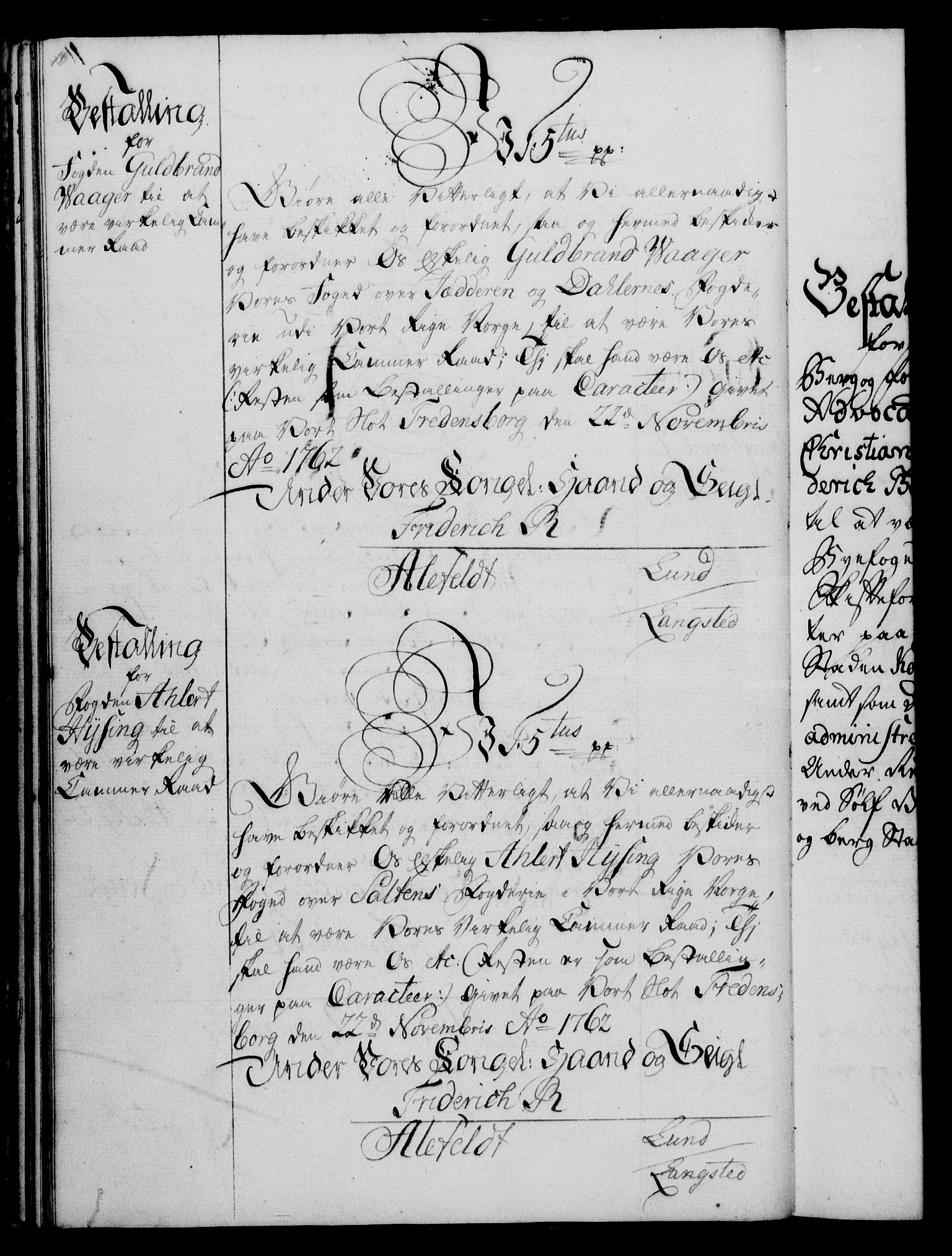 Rentekammeret, Kammerkanselliet, RA/EA-3111/G/Gg/Gge/L0004: Norsk bestallingsprotokoll med register (merket RK 53.28), 1762-1771, p. 10