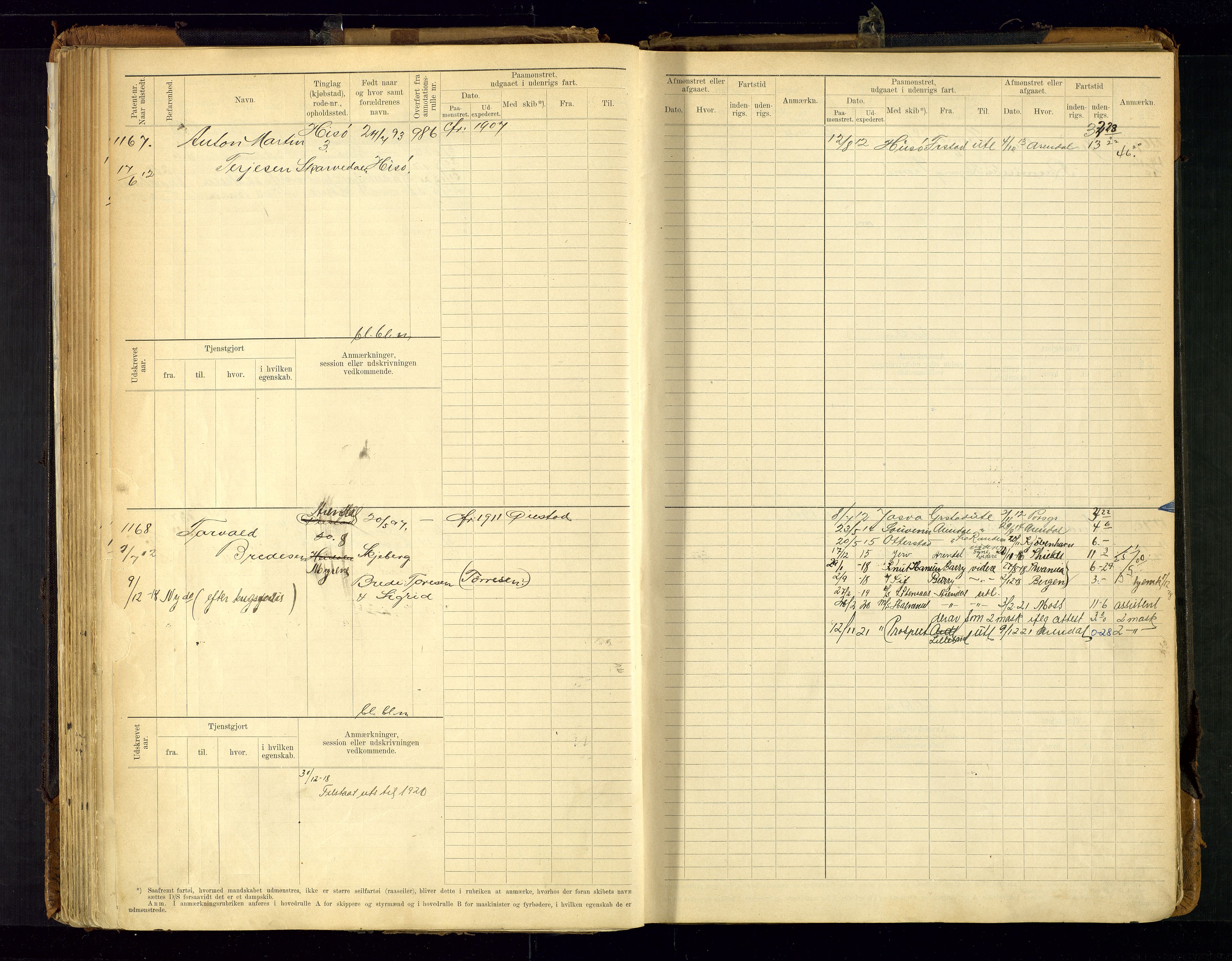 Arendal mønstringskrets, AV/SAK-2031-0012/F/Fb/L0021: Hovedrulle A nr 969-1465, S-19, 1910-1914, p. 104