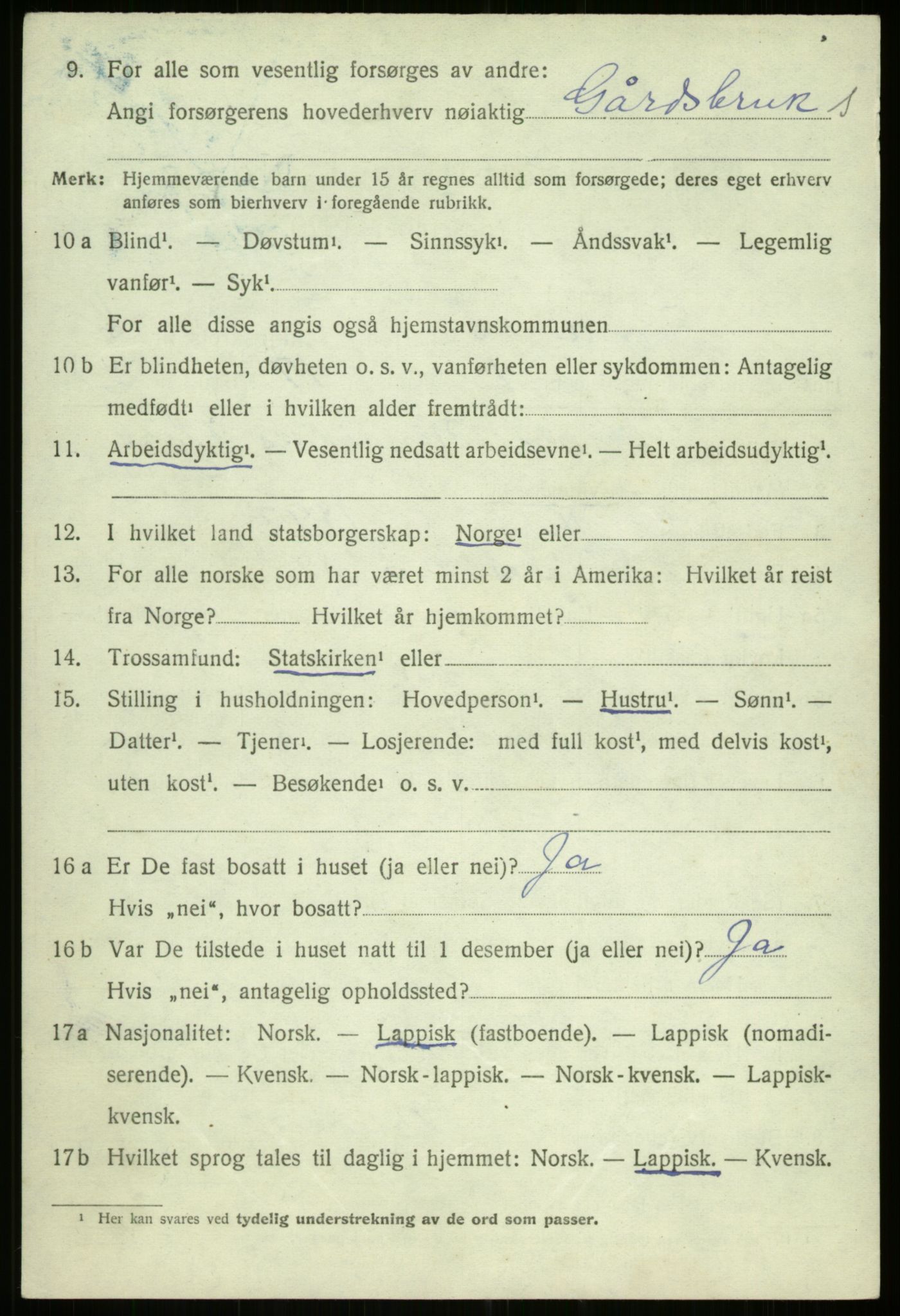 SATØ, 1920 census for Trondenes, 1920, p. 6182