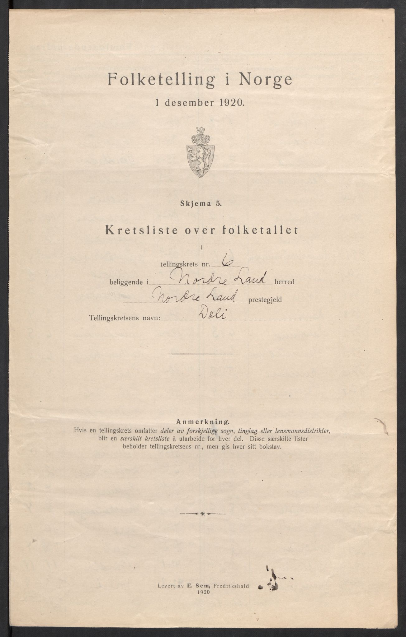 SAH, 1920 census for Nordre Land, 1920, p. 29