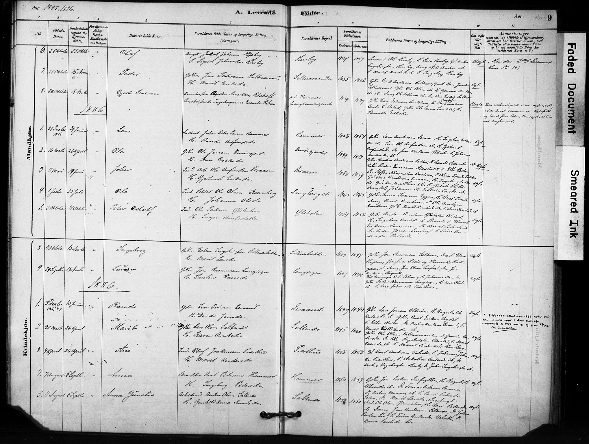 Ministerialprotokoller, klokkerbøker og fødselsregistre - Sør-Trøndelag, SAT/A-1456/666/L0786: Parish register (official) no. 666A04, 1878-1895, p. 9