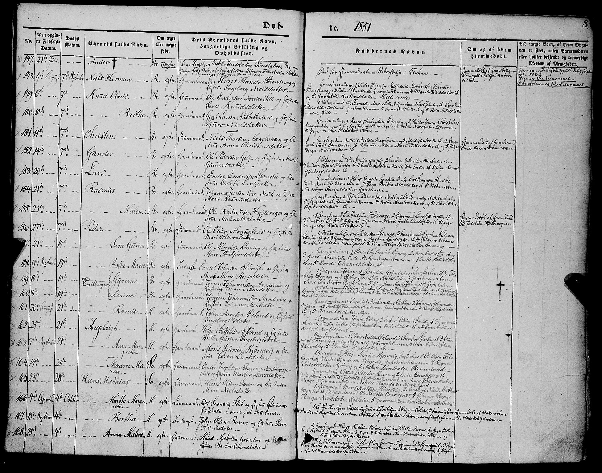 Finnås sokneprestembete, SAB/A-99925/H/Ha/Haa/Haaa/L0007: Parish register (official) no. A 7, 1850-1862, p. 8