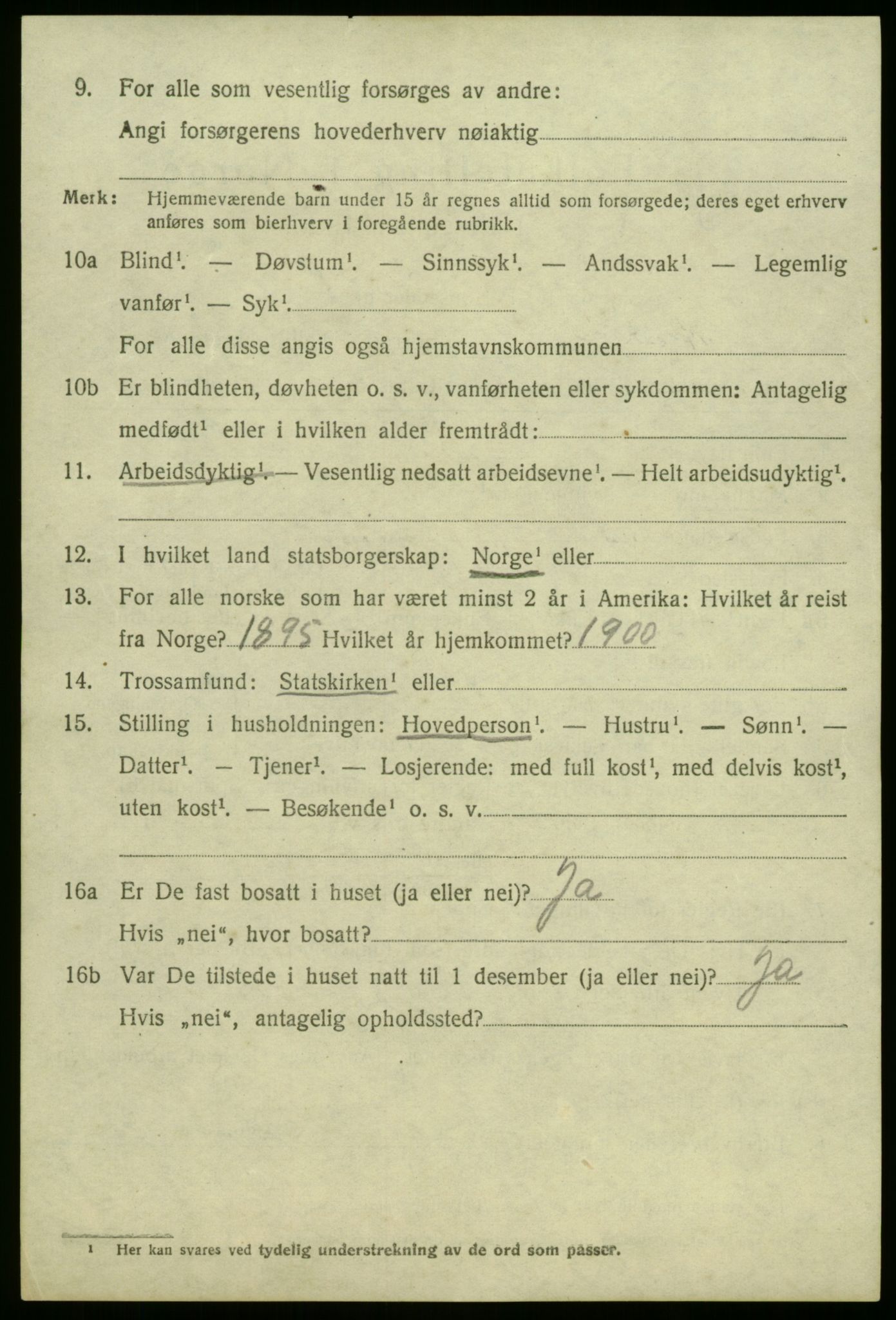 SAB, 1920 census for Askvoll, 1920, p. 1071