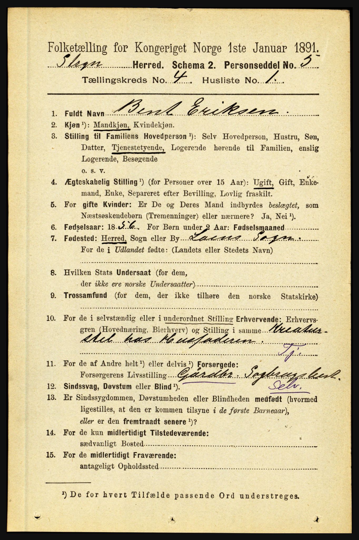 RA, 1891 census for 1448 Stryn, 1891, p. 1639