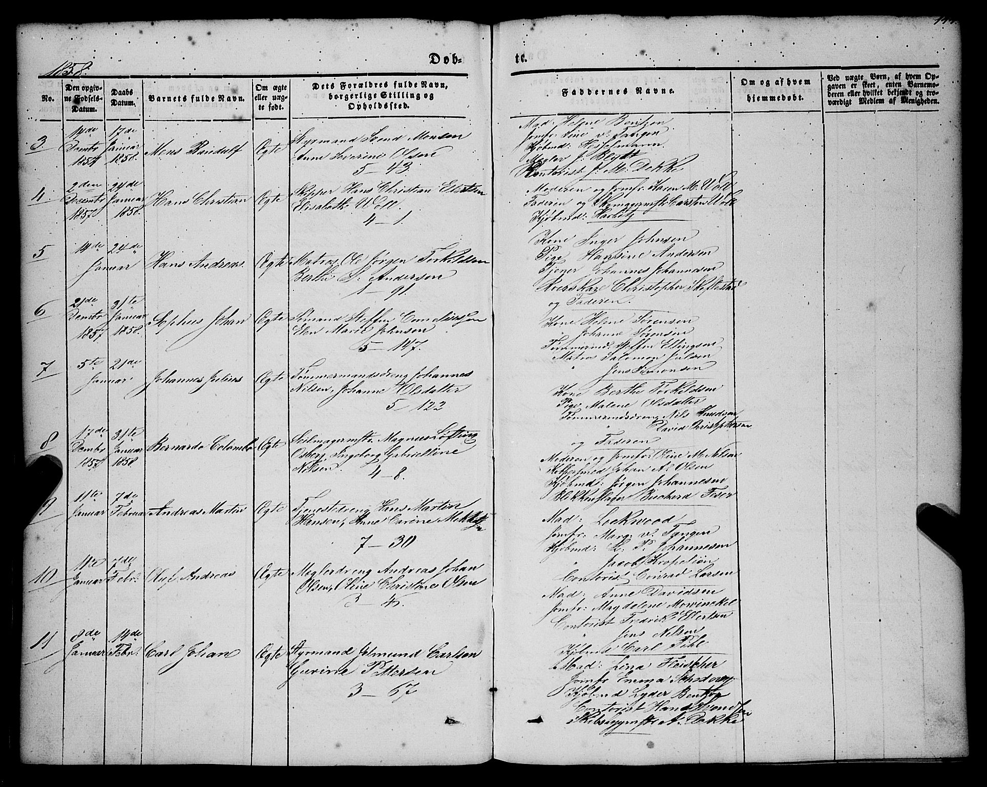 Nykirken Sokneprestembete, SAB/A-77101/H/Haa/L0014: Parish register (official) no. B 1, 1844-1858, p. 144