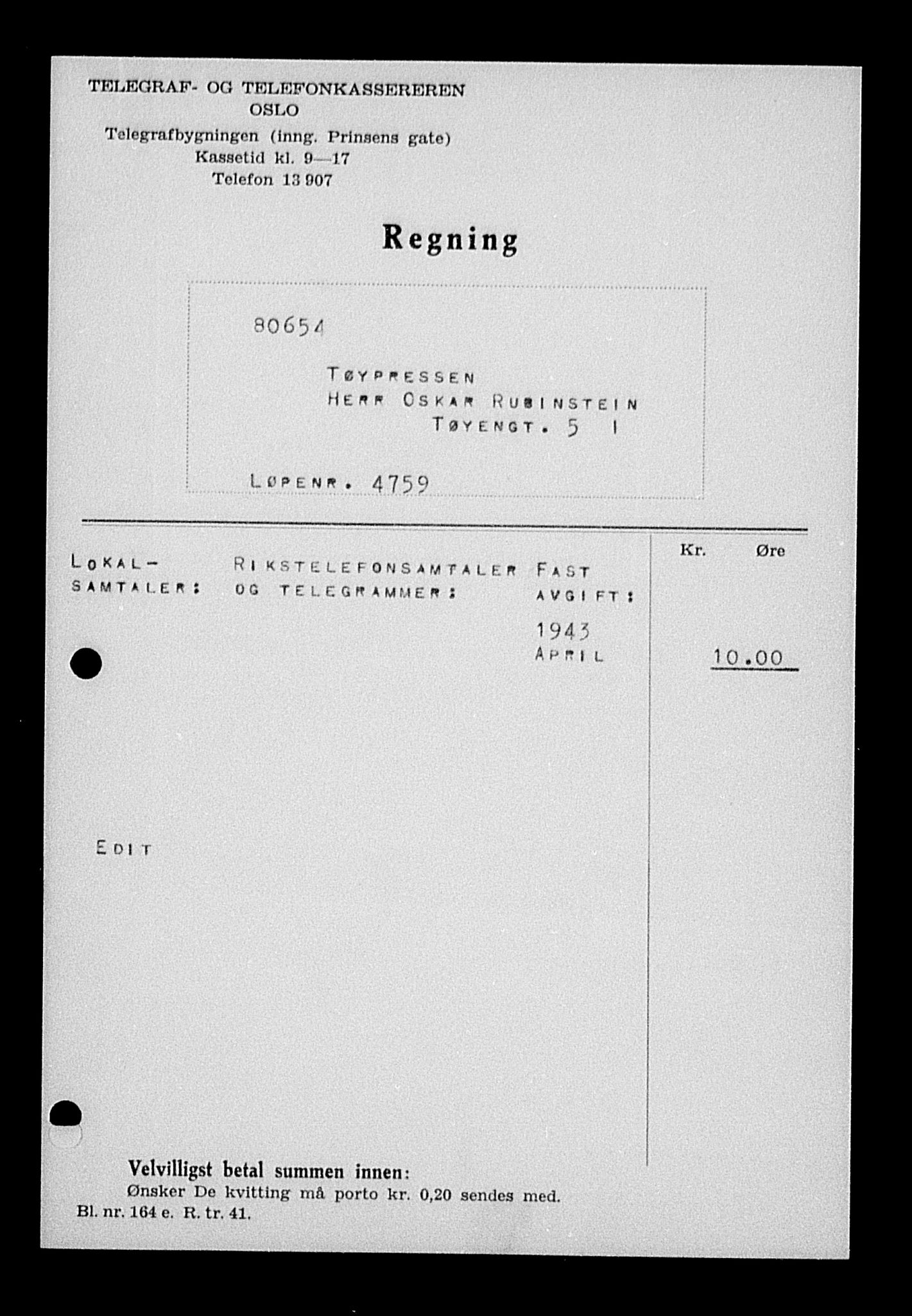 Justisdepartementet, Tilbakeføringskontoret for inndratte formuer, AV/RA-S-1564/H/Hc/Hcc/L0975: --, 1945-1947, p. 311