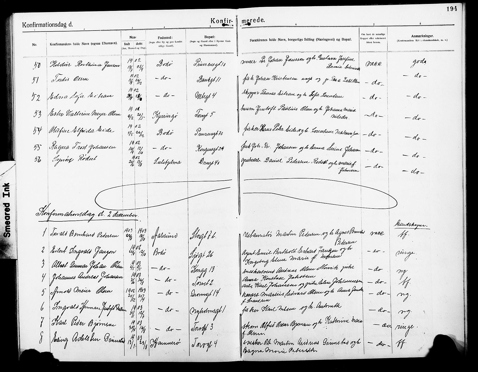 Ministerialprotokoller, klokkerbøker og fødselsregistre - Nordland, AV/SAT-A-1459/801/L0034: Parish register (copy) no. 801C09, 1910-1922, p. 194