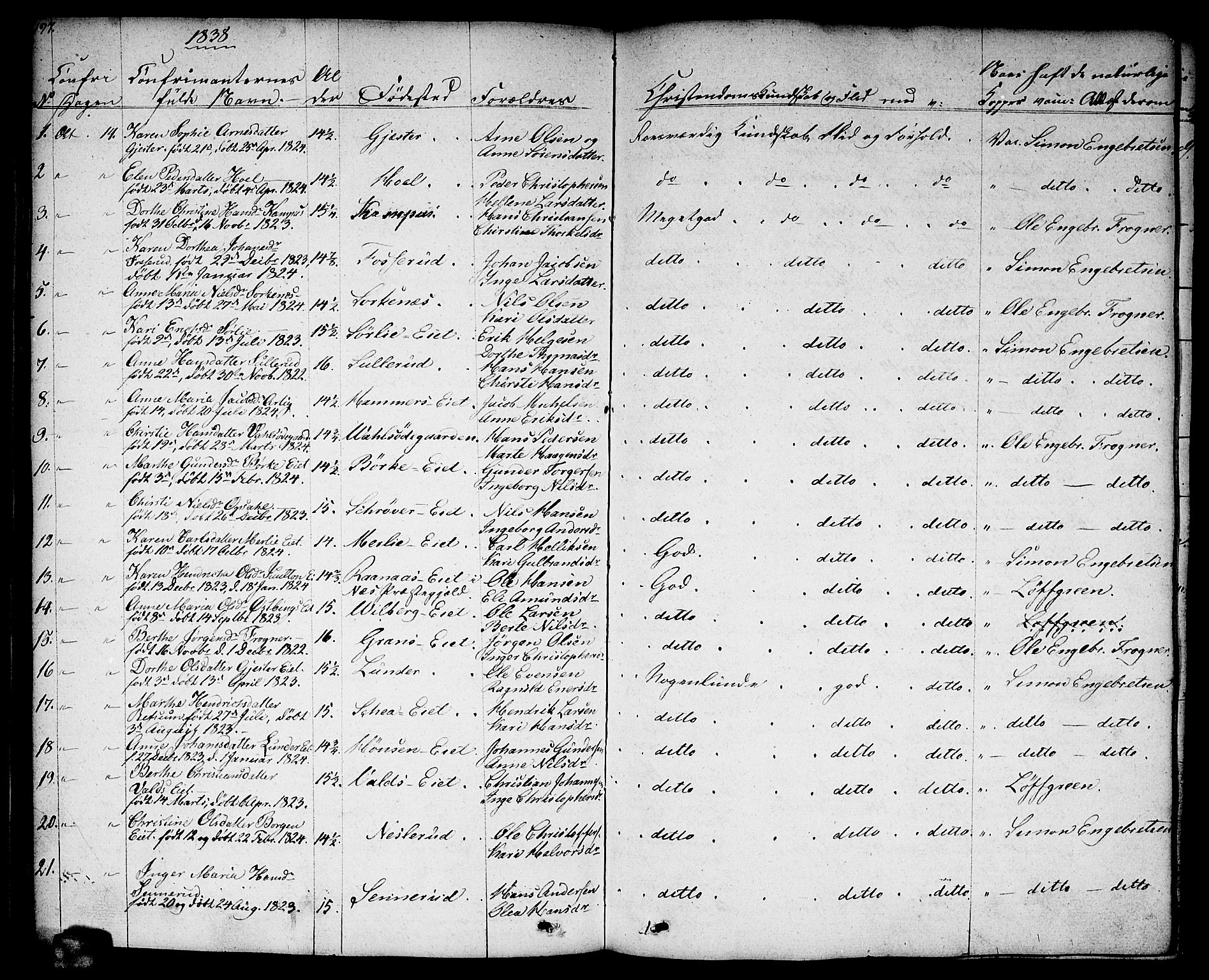 Sørum prestekontor Kirkebøker, SAO/A-10303/F/Fa/L0004: Parish register (official) no. I 4, 1829-1845, p. 197