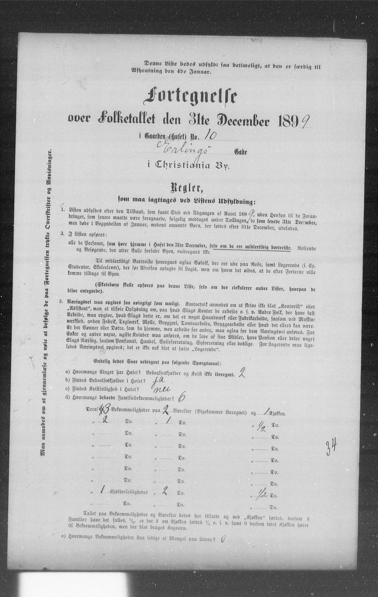 OBA, Municipal Census 1899 for Kristiania, 1899, p. 2925