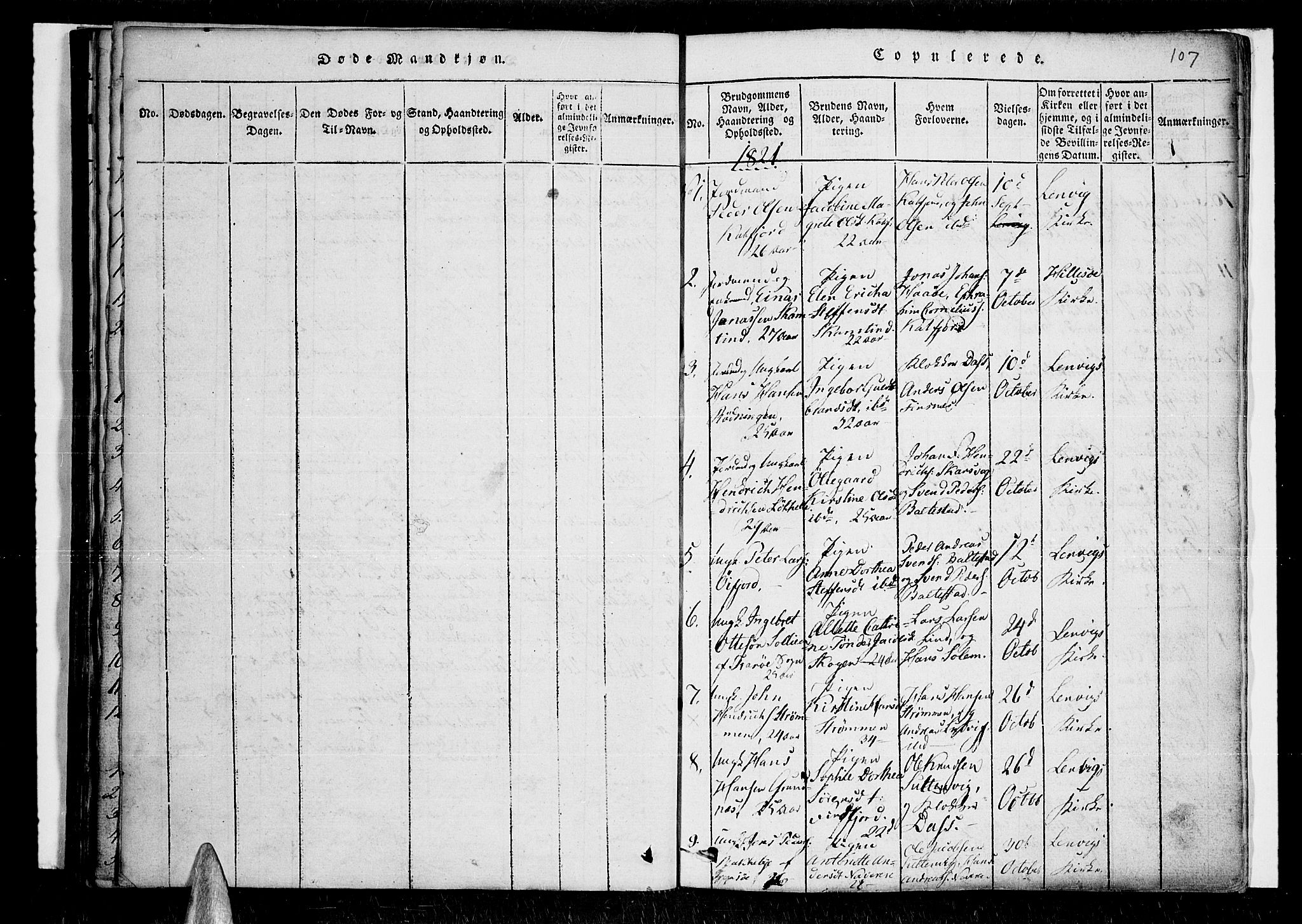 Lenvik sokneprestembete, SATØ/S-1310/H/Ha/Haa/L0003kirke: Parish register (official) no. 3, 1820-1831, p. 107