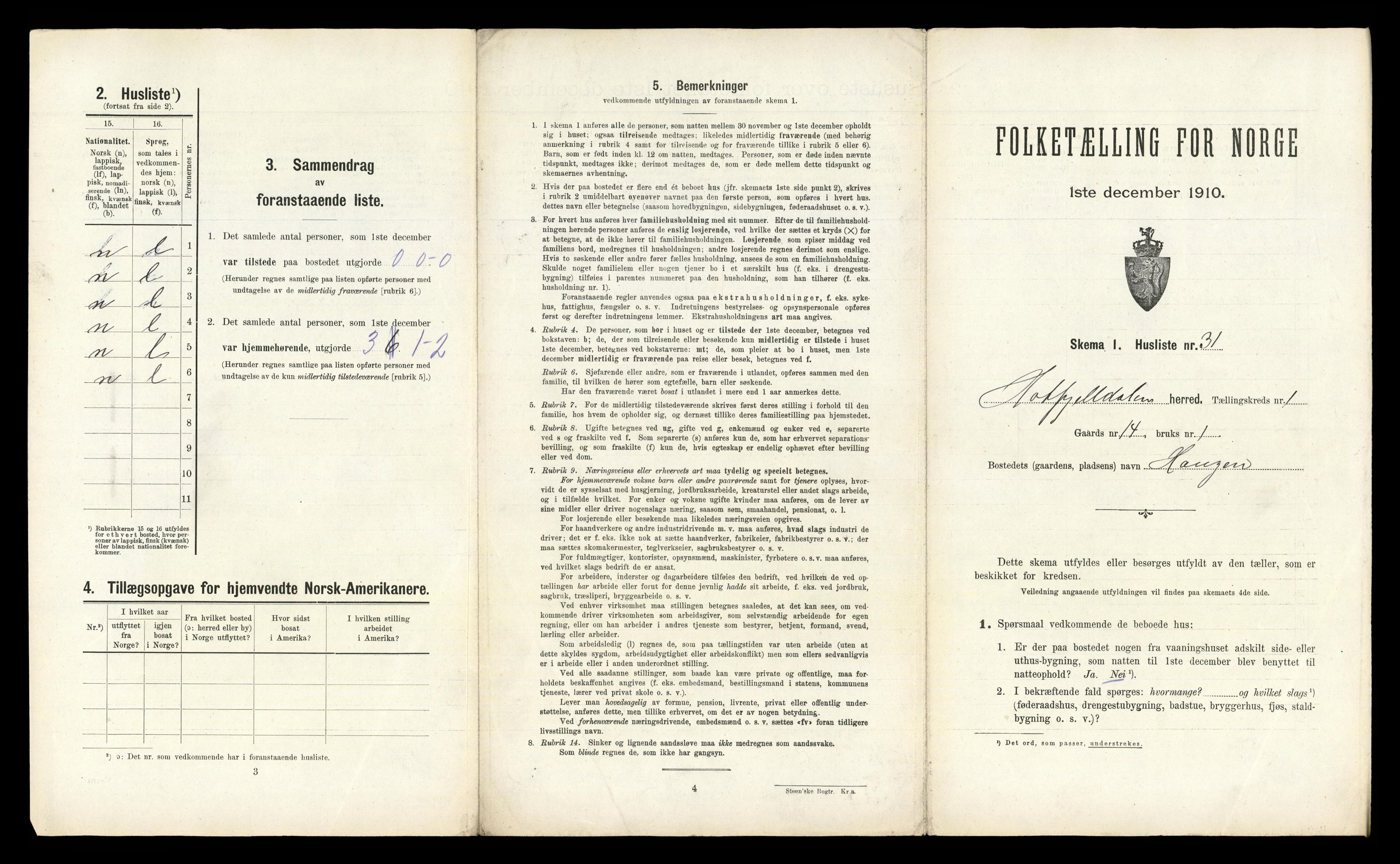 RA, 1910 census for Hattfjelldal, 1910, p. 83