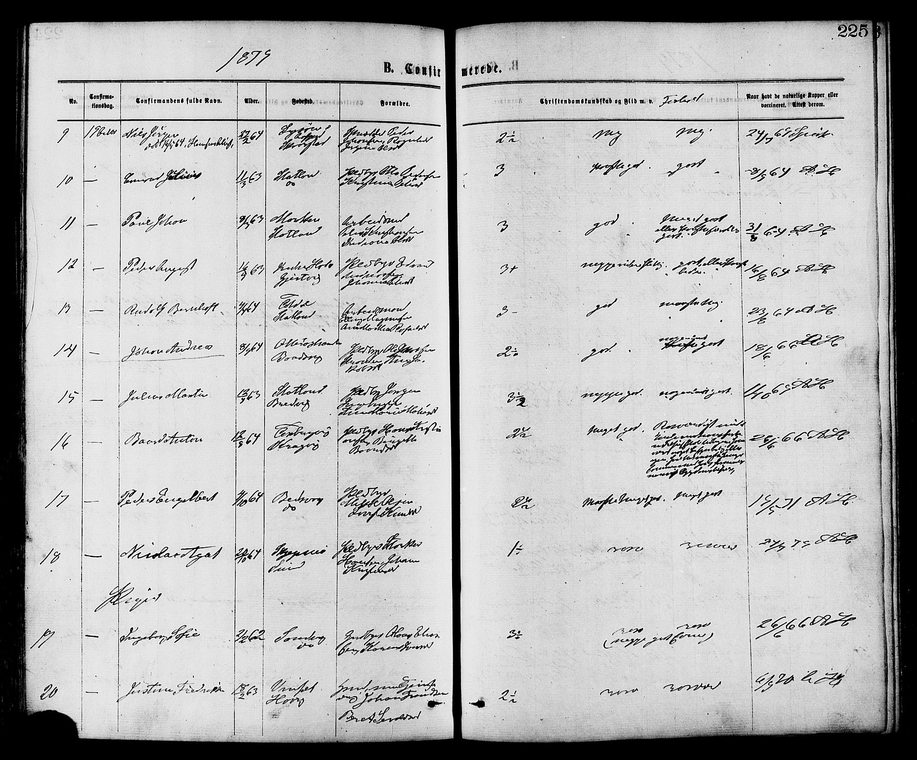 Ministerialprotokoller, klokkerbøker og fødselsregistre - Nord-Trøndelag, AV/SAT-A-1458/773/L0616: Parish register (official) no. 773A07, 1870-1887, p. 225