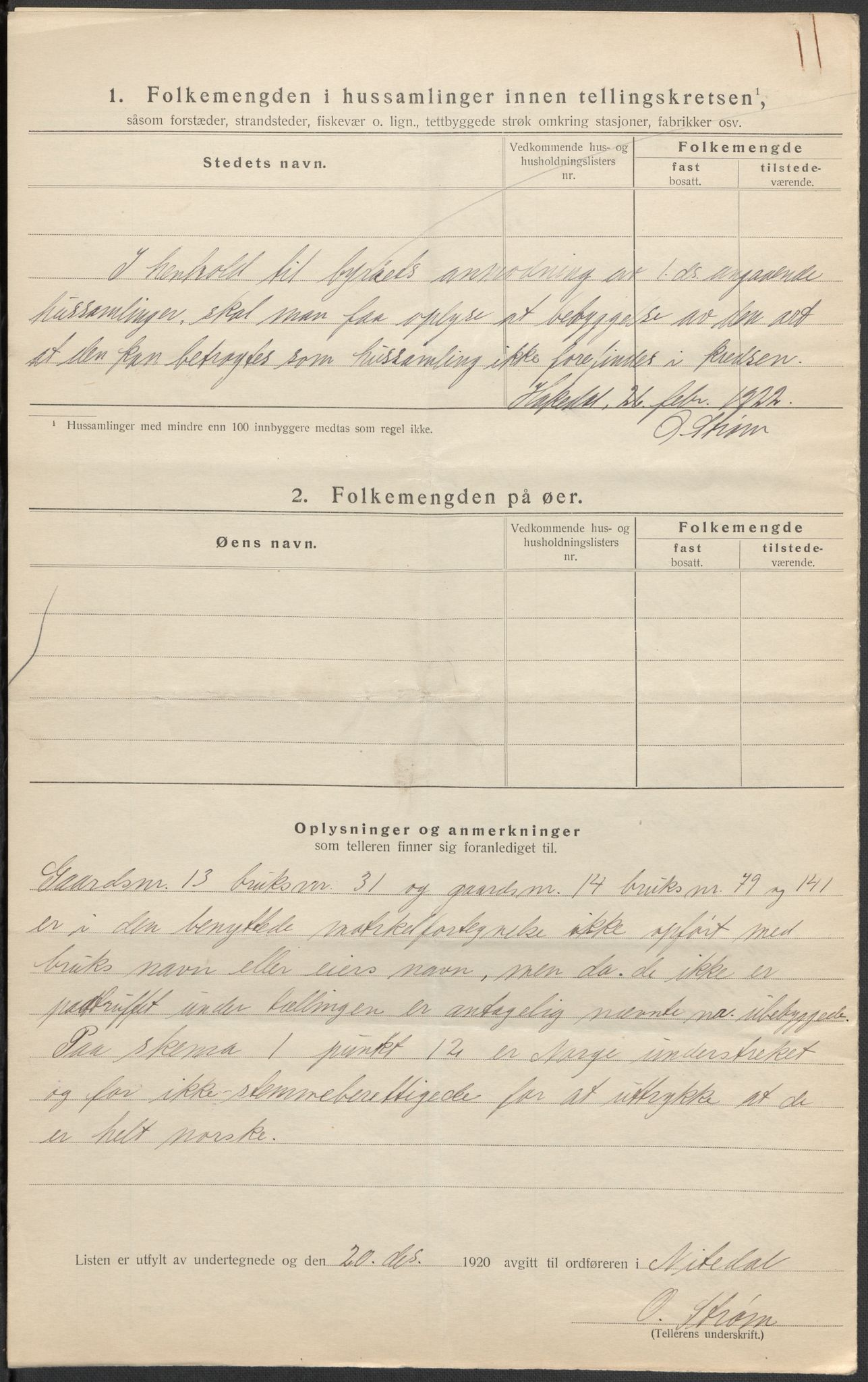 SAO, 1920 census for Nittedal, 1920, p. 16