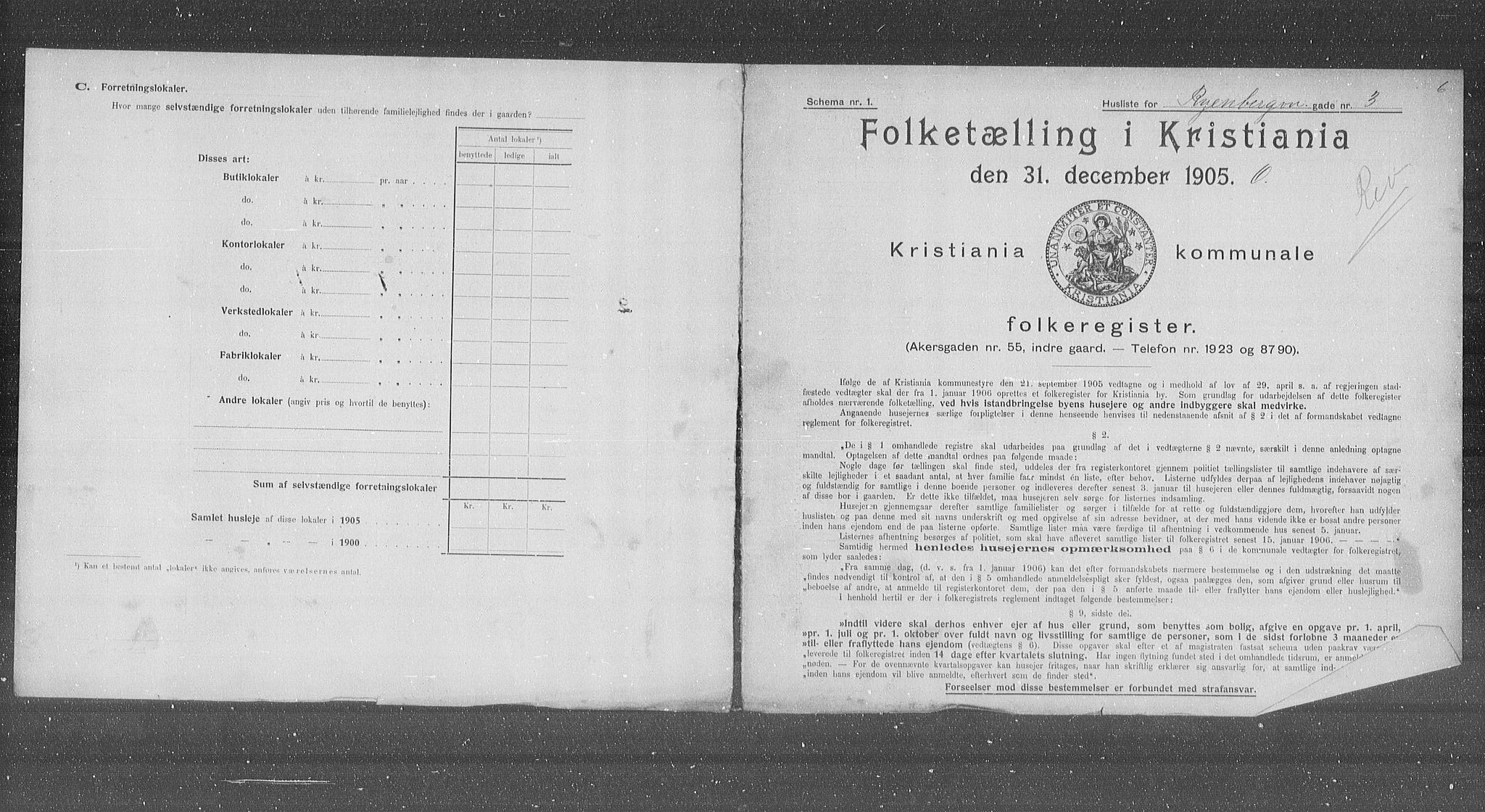 OBA, Municipal Census 1905 for Kristiania, 1905, p. 45144