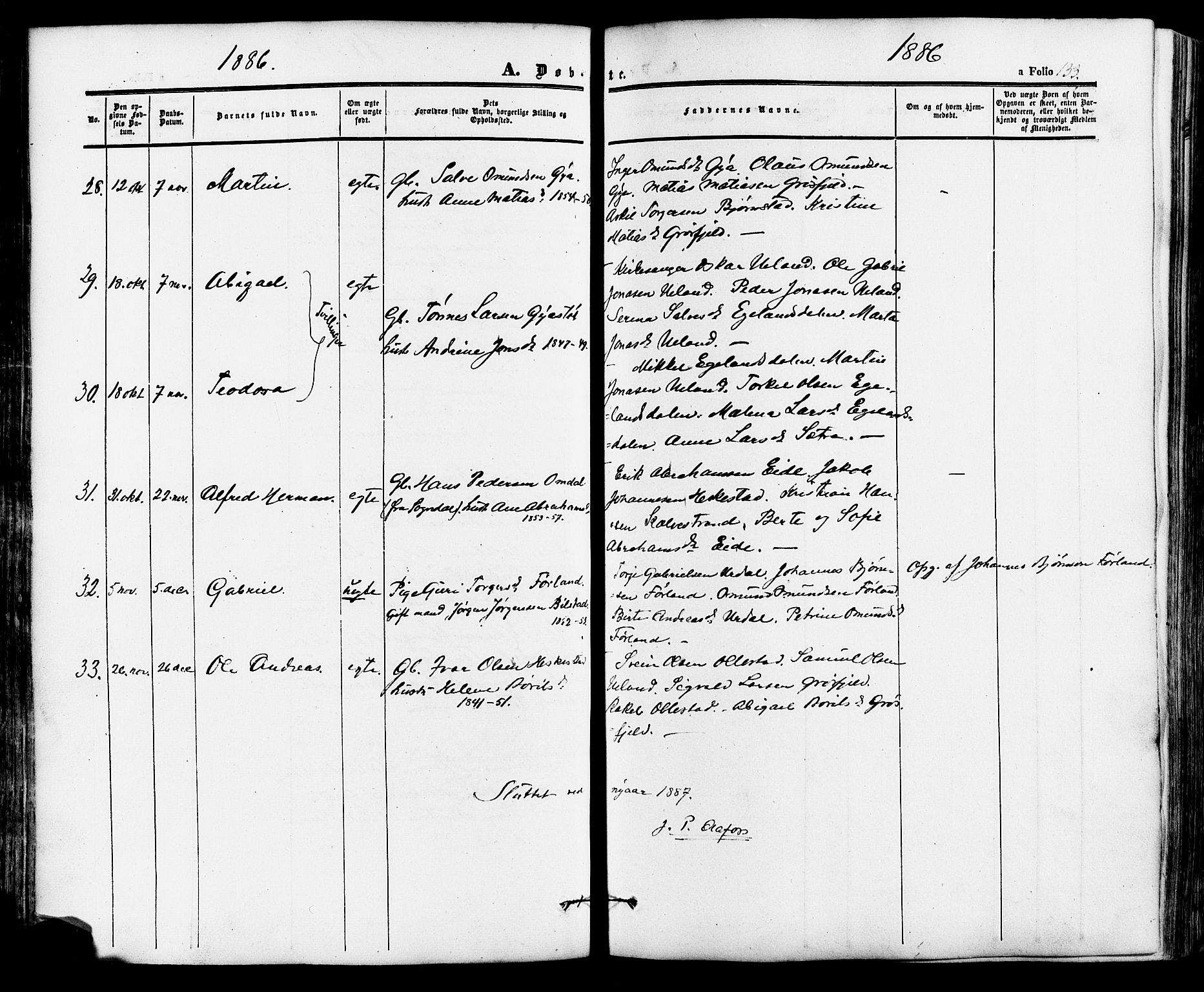 Lund sokneprestkontor, AV/SAST-A-101809/S06/L0010: Parish register (official) no. A 9, 1854-1886, p. 133