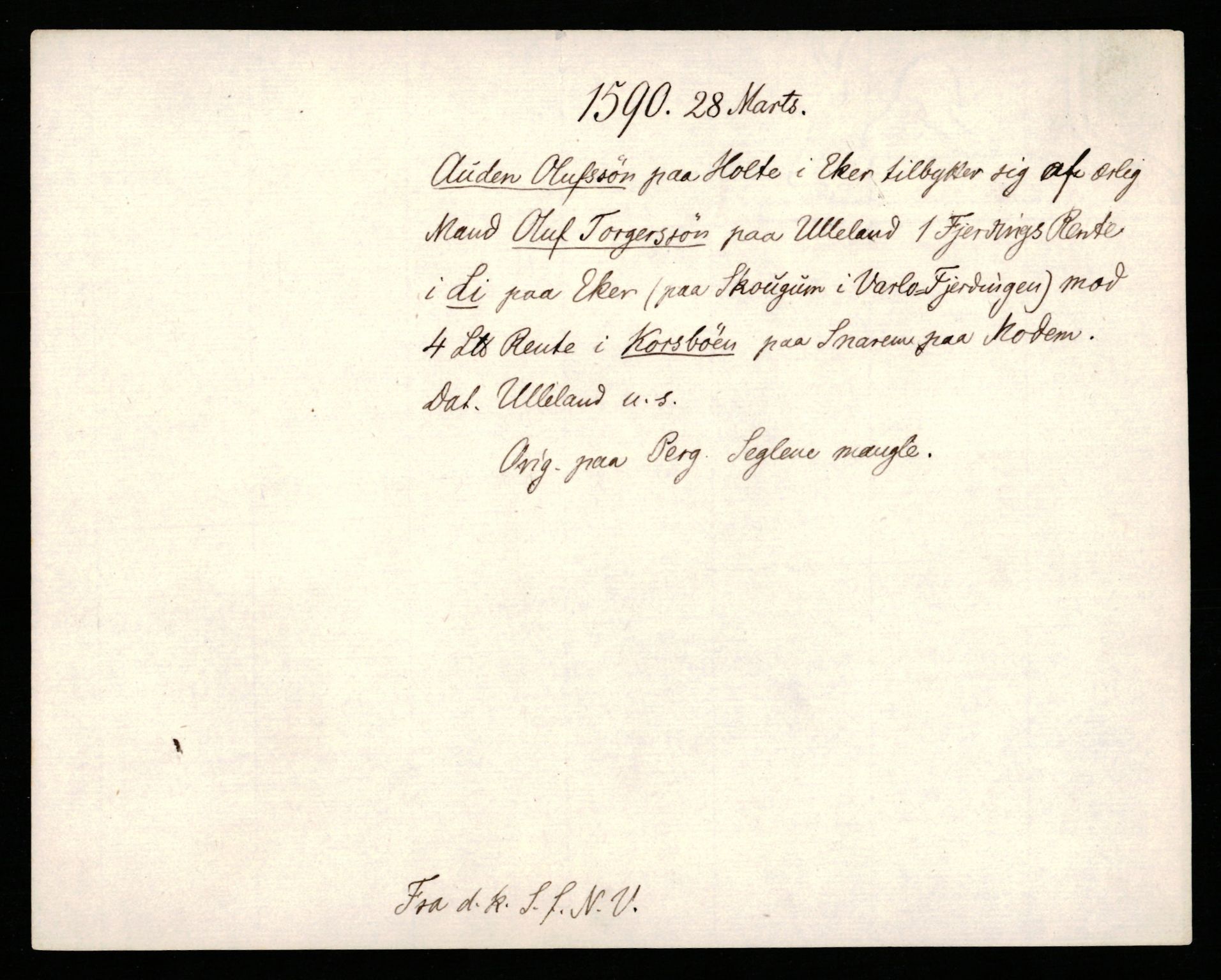 Riksarkivets diplomsamling, AV/RA-EA-5965/F35/F35b/L0003: Riksarkivets diplomer, seddelregister, 1583-1592, p. 431