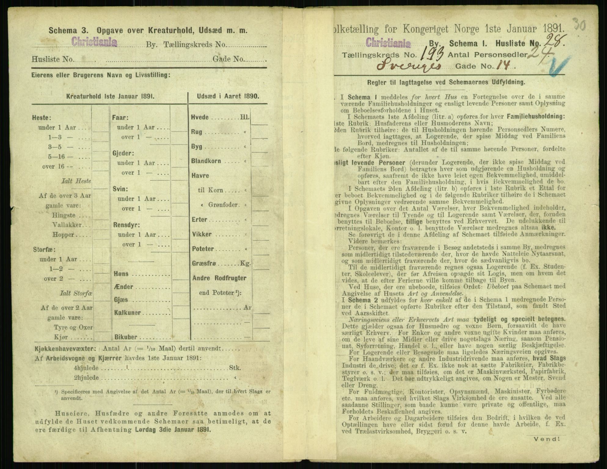 RA, 1891 census for 0301 Kristiania, 1891, p. 116118