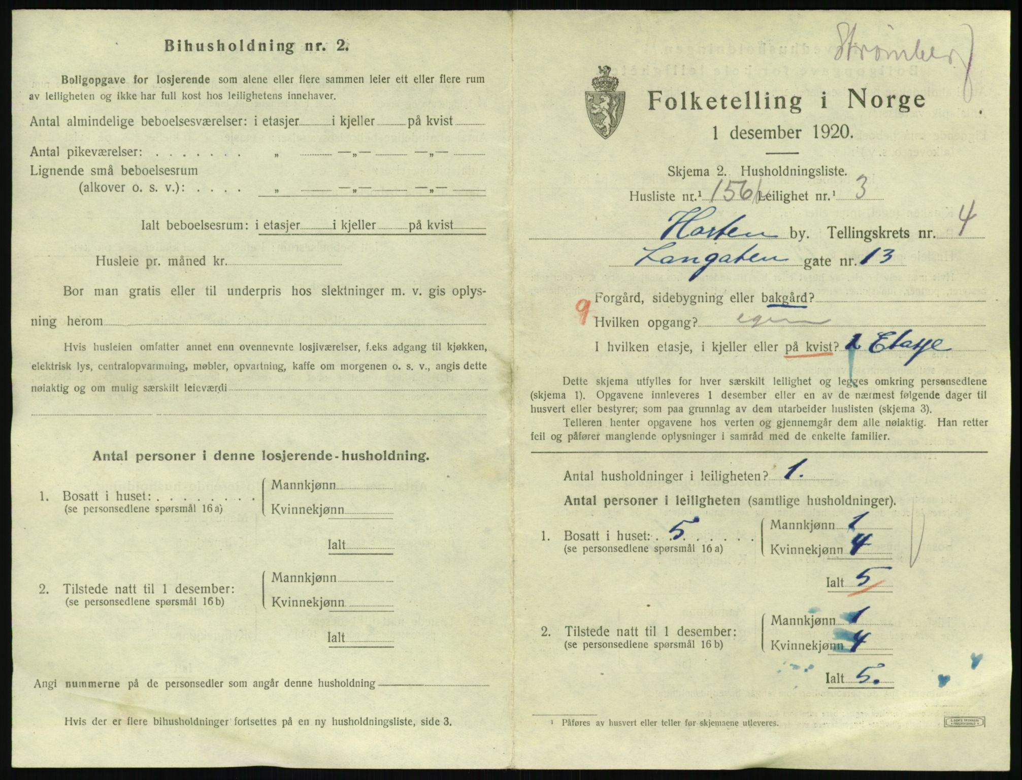 SAKO, 1920 census for Horten, 1920, p. 5623