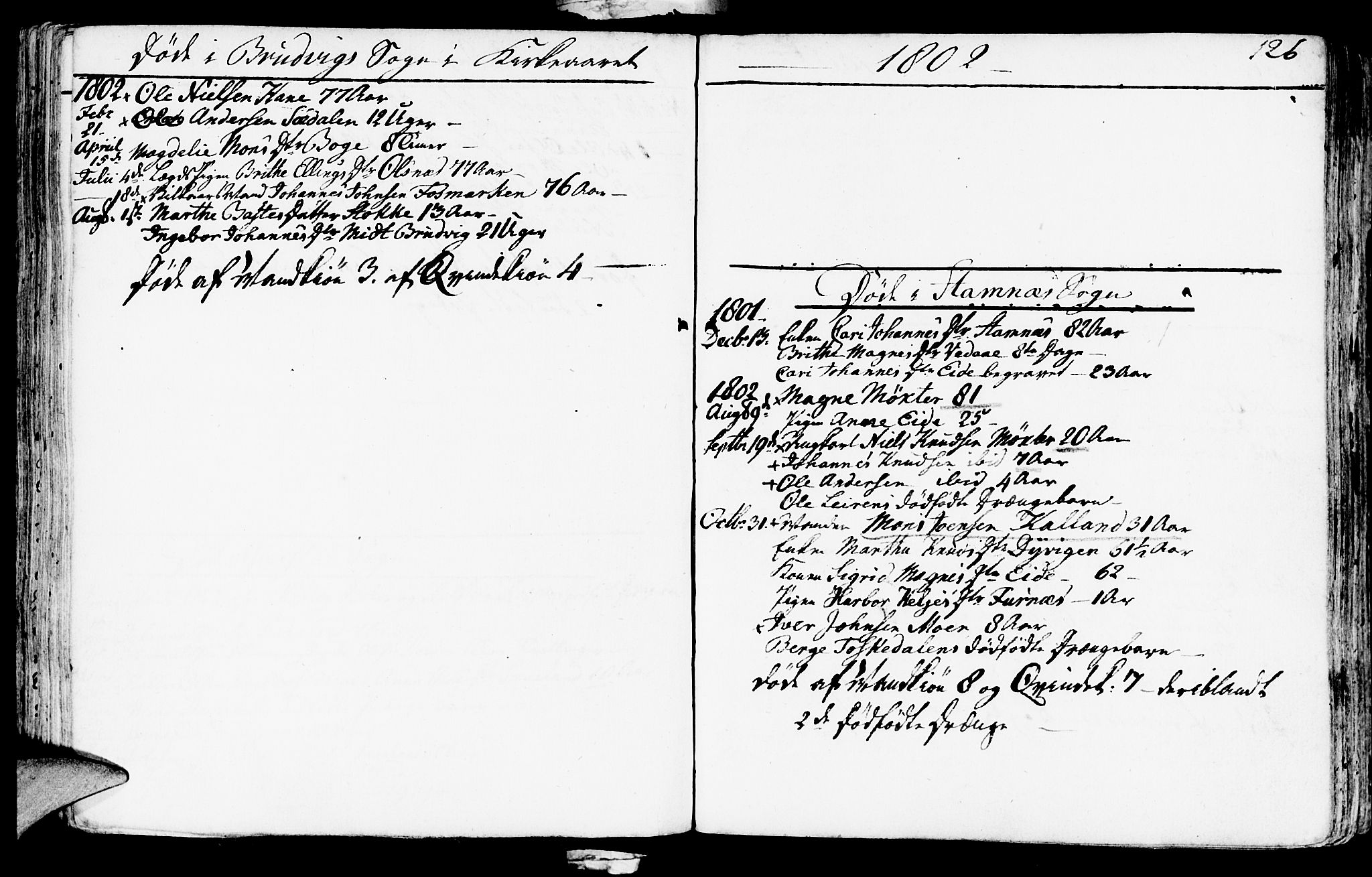 Haus sokneprestembete, AV/SAB-A-75601/H/Haa: Parish register (official) no. A 11, 1796-1816, p. 126