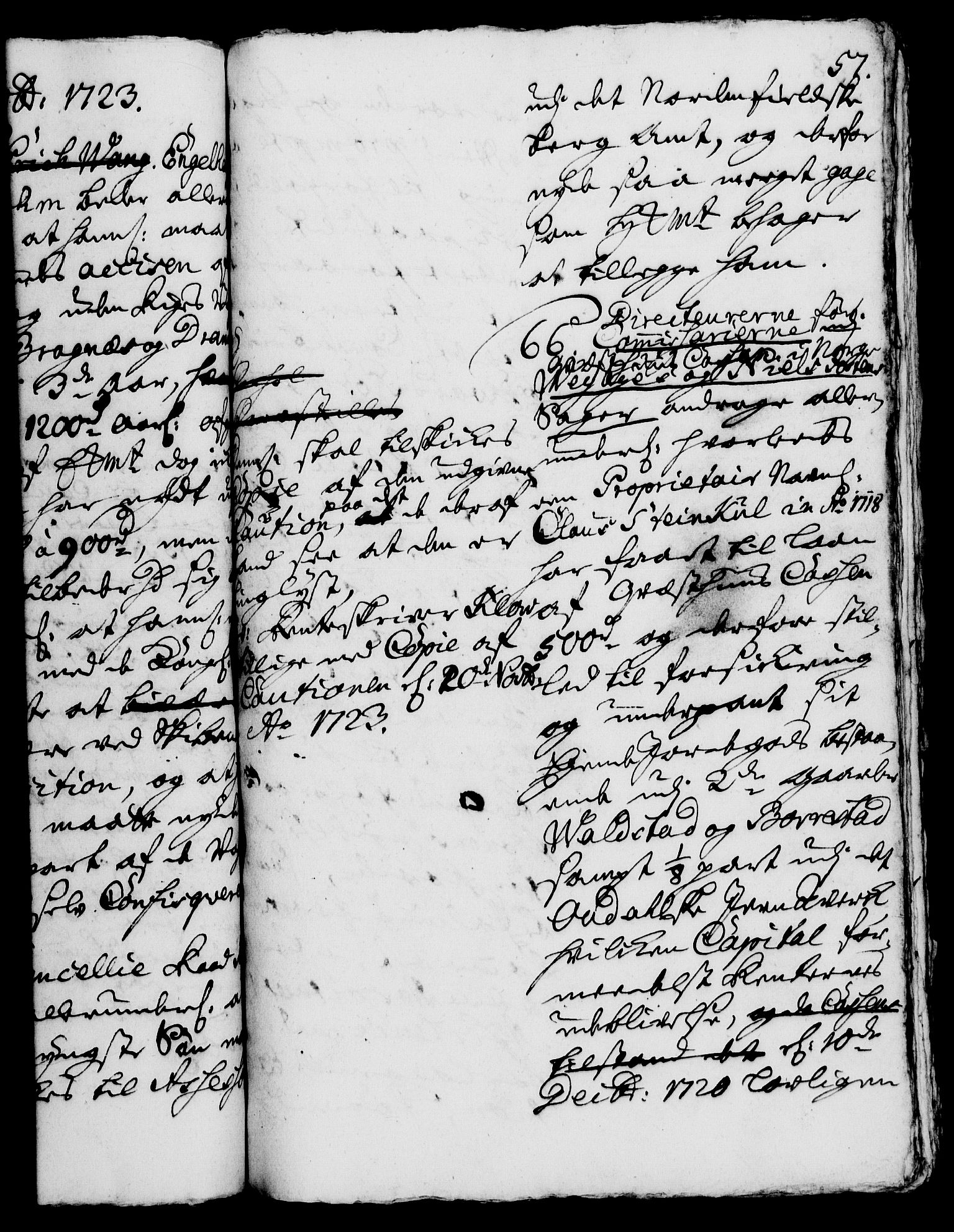 Rentekammeret, Kammerkanselliet, RA/EA-3111/G/Gh/Gha/L0006: Norsk ekstraktmemorialprotokoll (merket RK 53.51), 1723-1724, p. 57