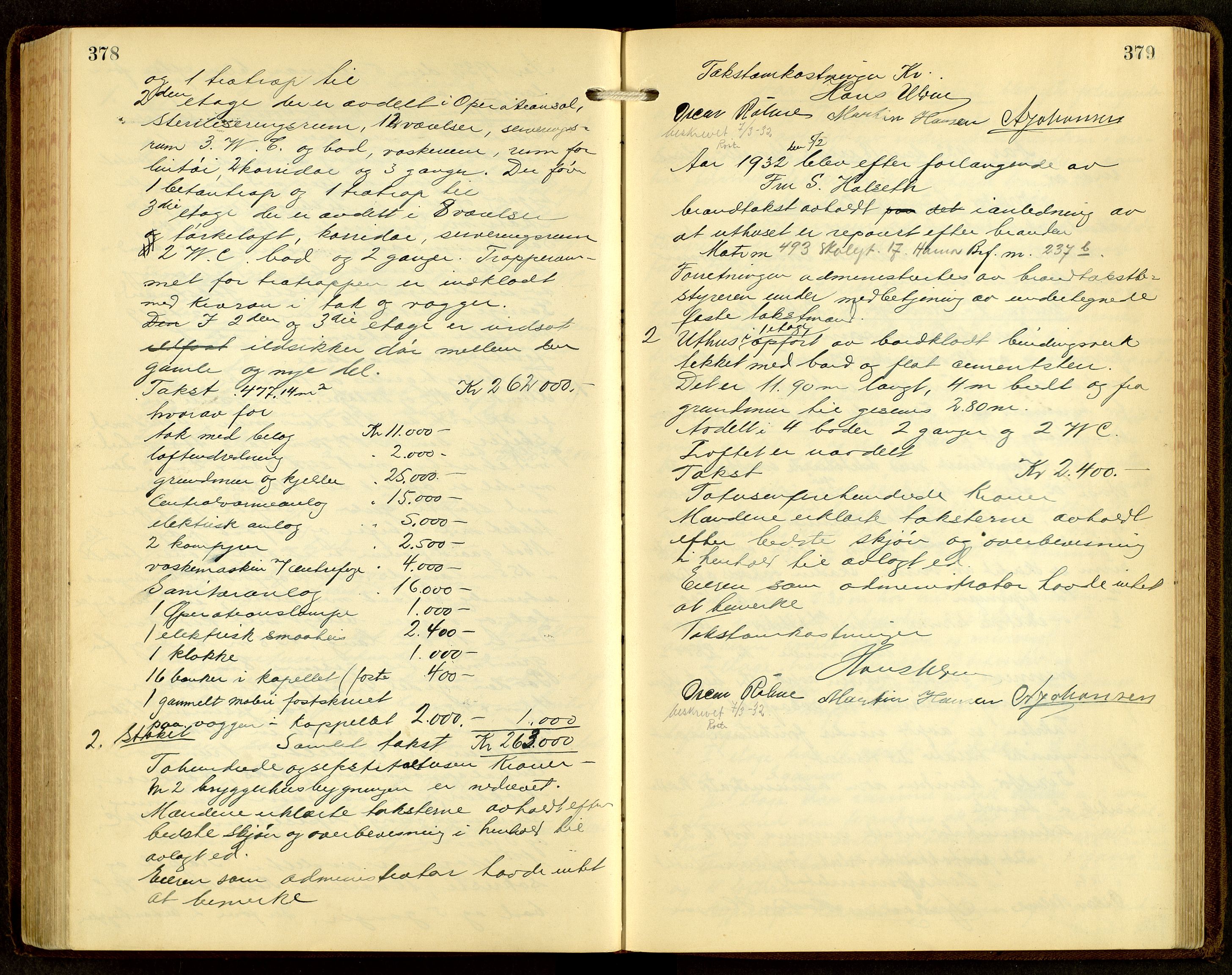 Norges Brannkasse, Hamar, AV/SAH-NBRANH-006/F/Fa/L0009: Branntakstprotokoll, 1927-1938, p. 378-379
