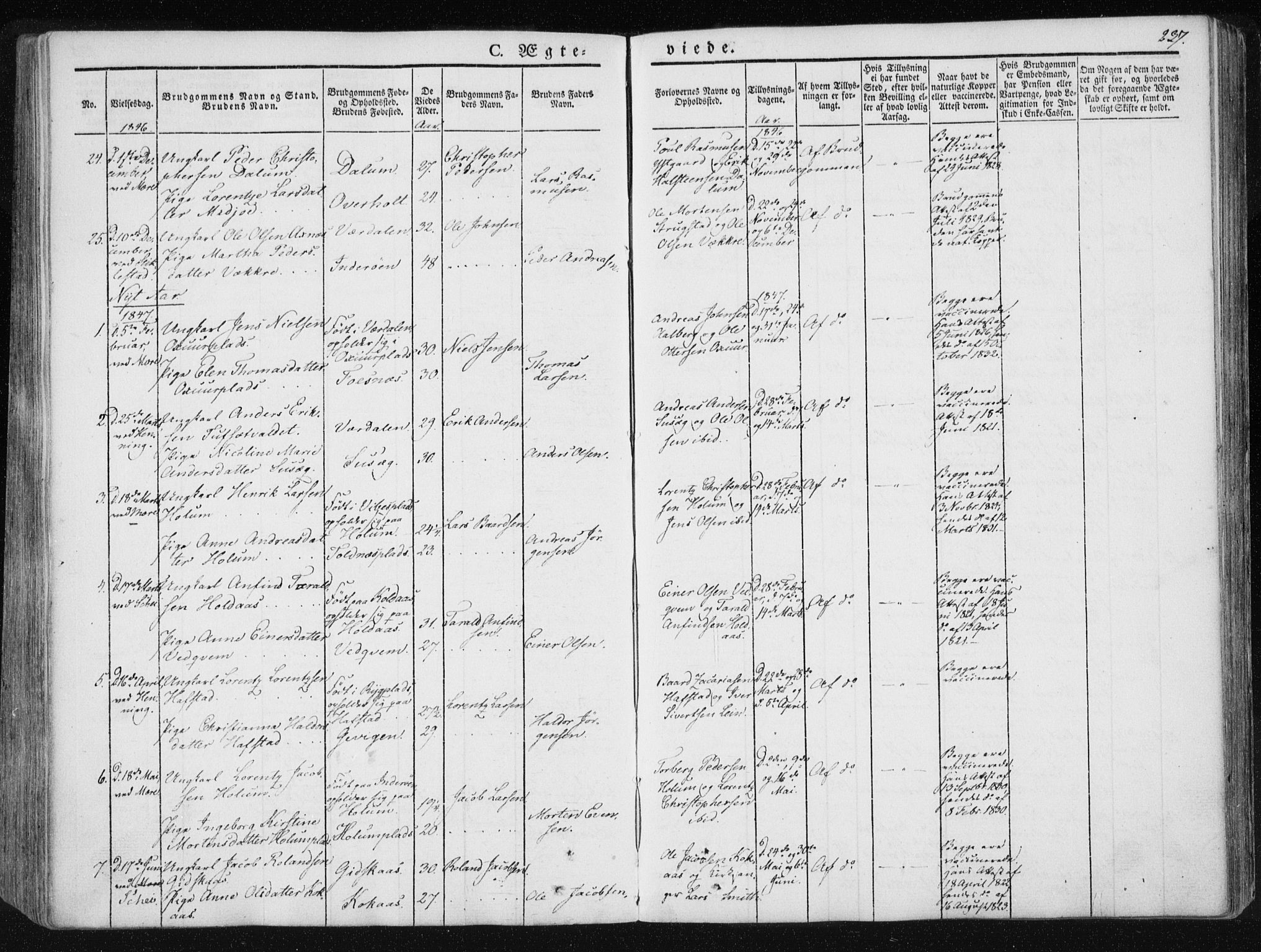 Ministerialprotokoller, klokkerbøker og fødselsregistre - Nord-Trøndelag, SAT/A-1458/735/L0339: Parish register (official) no. 735A06 /1, 1836-1848, p. 237