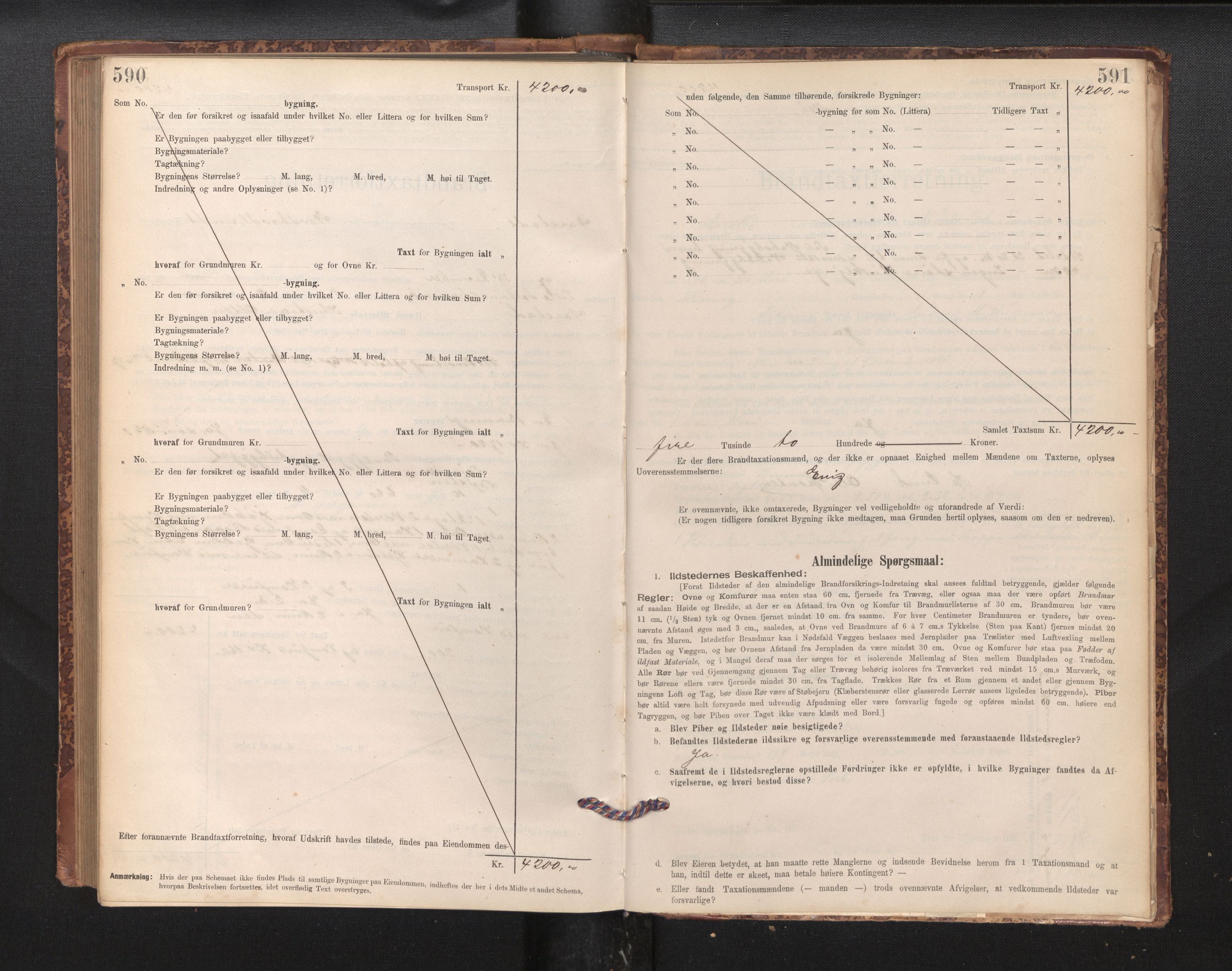 Lensmannen i Årstad, AV/SAB-A-36201/0012/L0011: Branntakstprotokoll,skjematakst, 1895-1901, p. 590-591