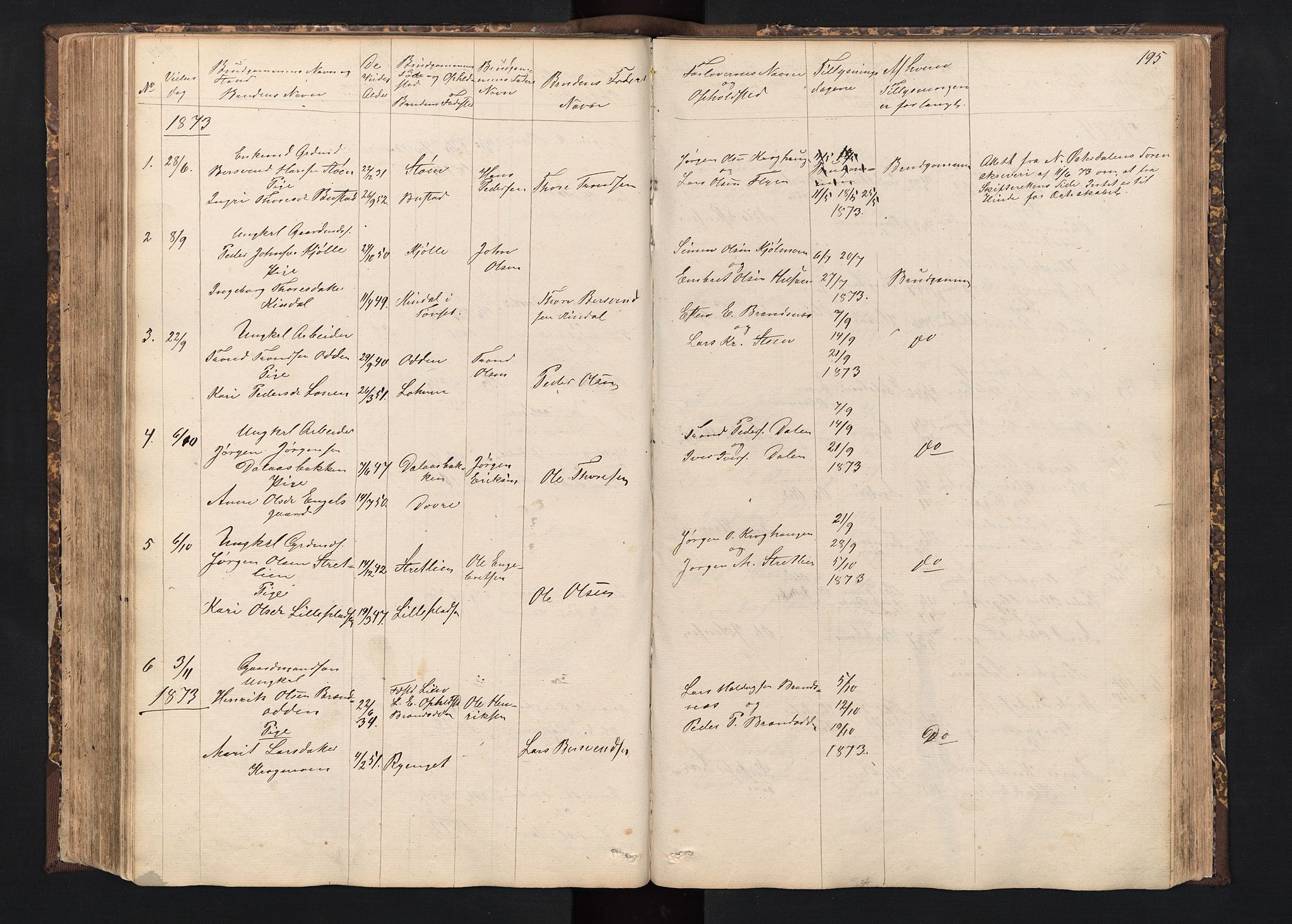 Alvdal prestekontor, SAH/PREST-060/H/Ha/Hab/L0001: Parish register (copy) no. 1, 1857-1893, p. 195