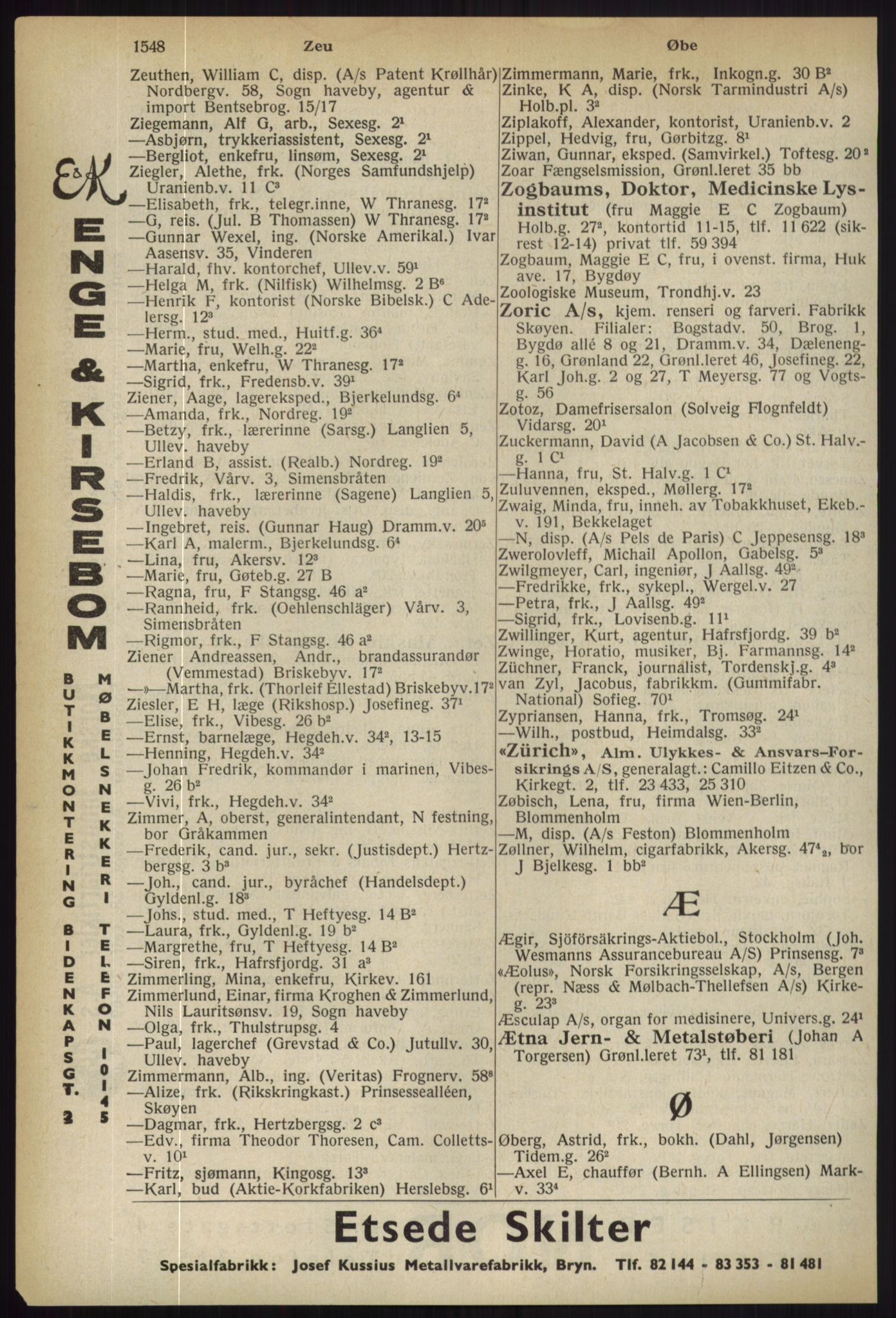 Kristiania/Oslo adressebok, PUBL/-, 1936, p. 1548
