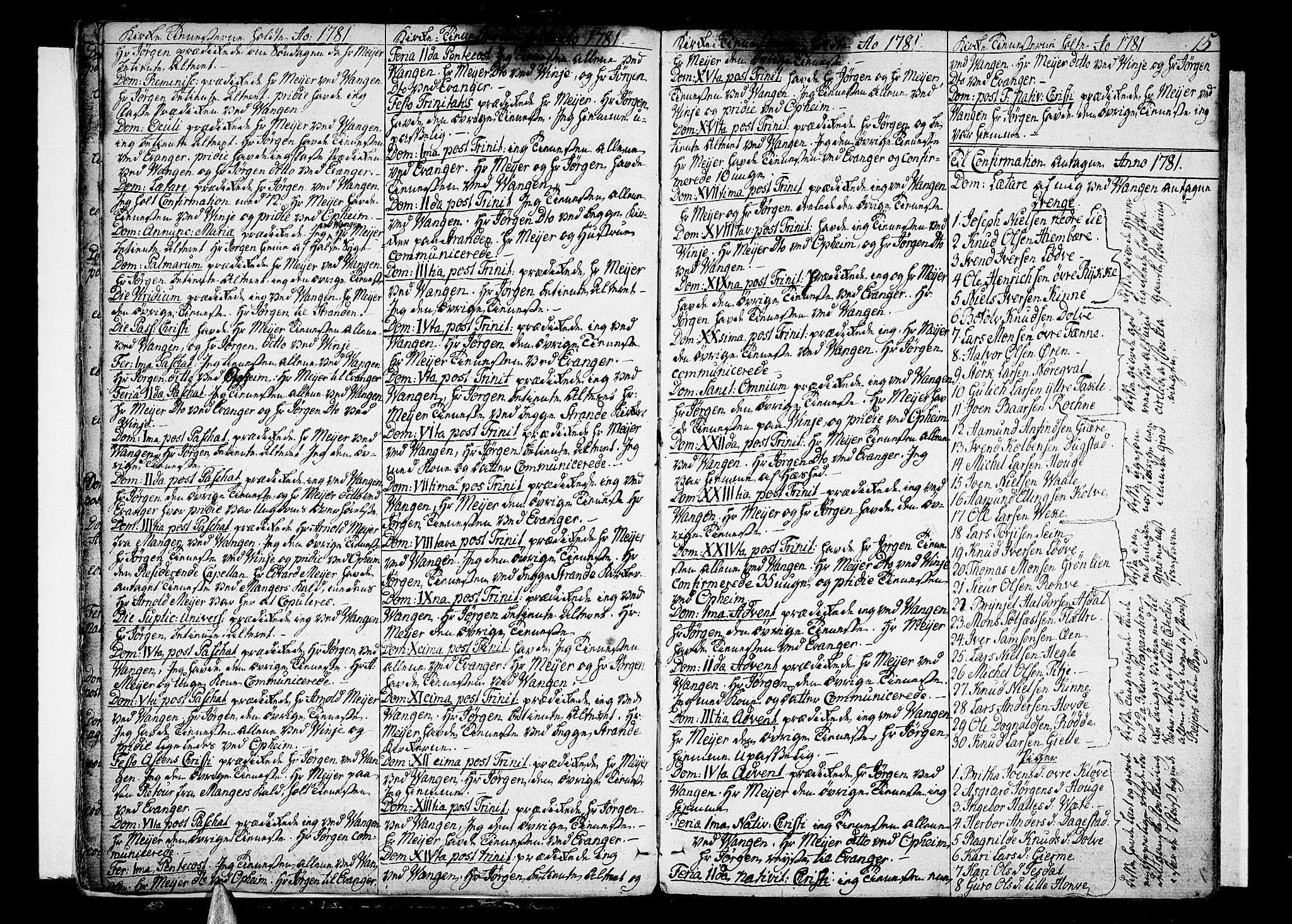 Voss sokneprestembete, SAB/A-79001/H/Haa: Parish register (official) no. A 9, 1780-1810, p. 15