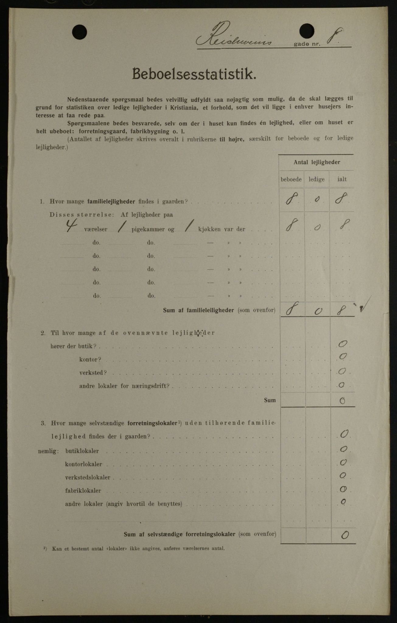 OBA, Municipal Census 1908 for Kristiania, 1908, p. 74447