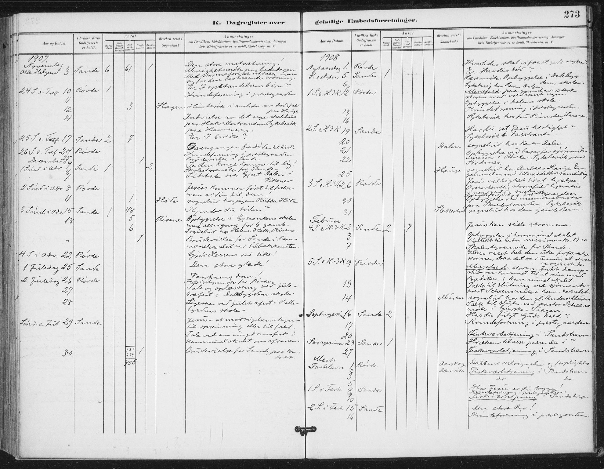 Ministerialprotokoller, klokkerbøker og fødselsregistre - Møre og Romsdal, AV/SAT-A-1454/503/L0038: Parish register (official) no. 503A06, 1901-1917, p. 273