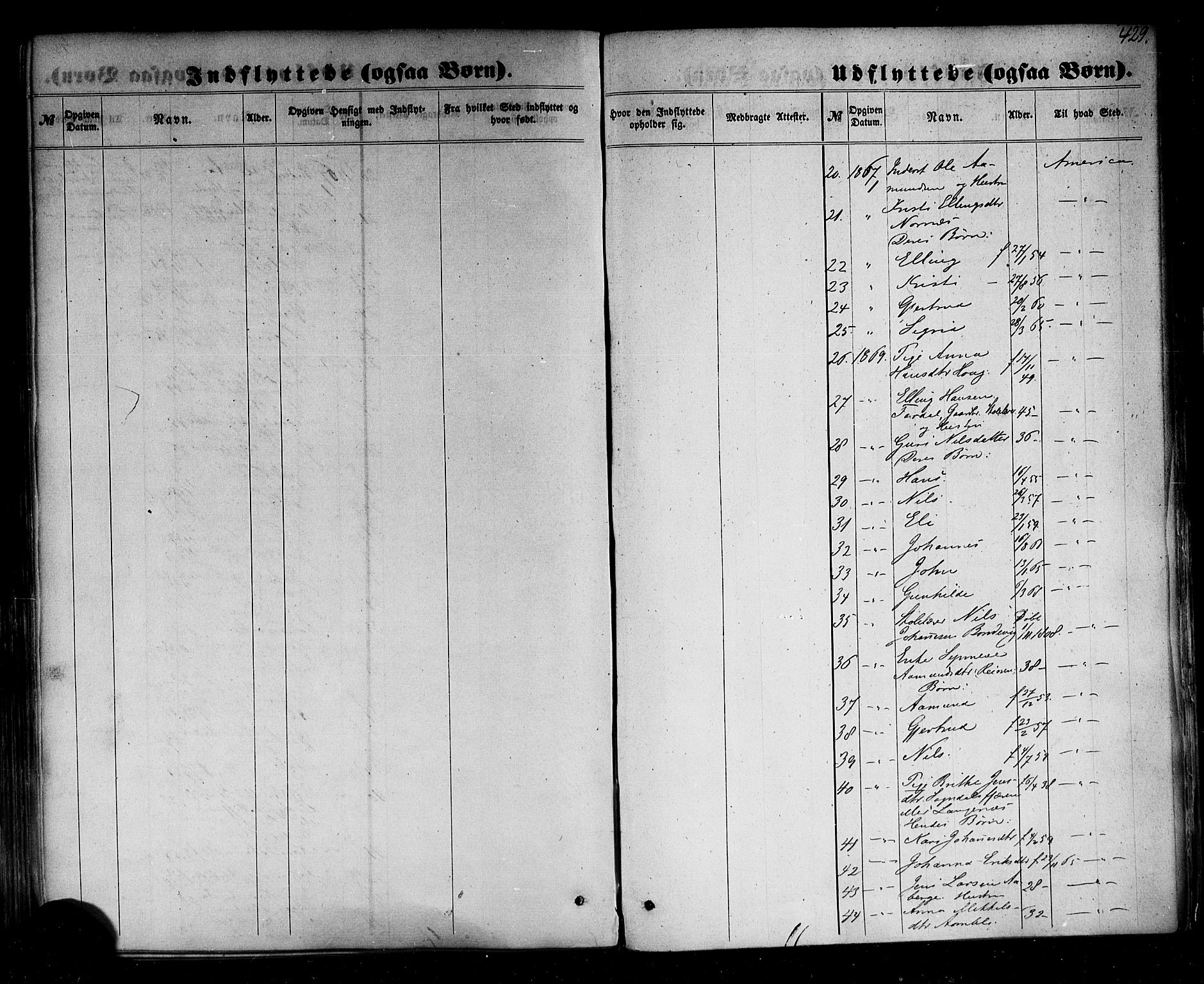 Sogndal sokneprestembete, AV/SAB-A-81301/H/Haa/Haaa/L0013: Parish register (official) no. A 13, 1859-1877, p. 429